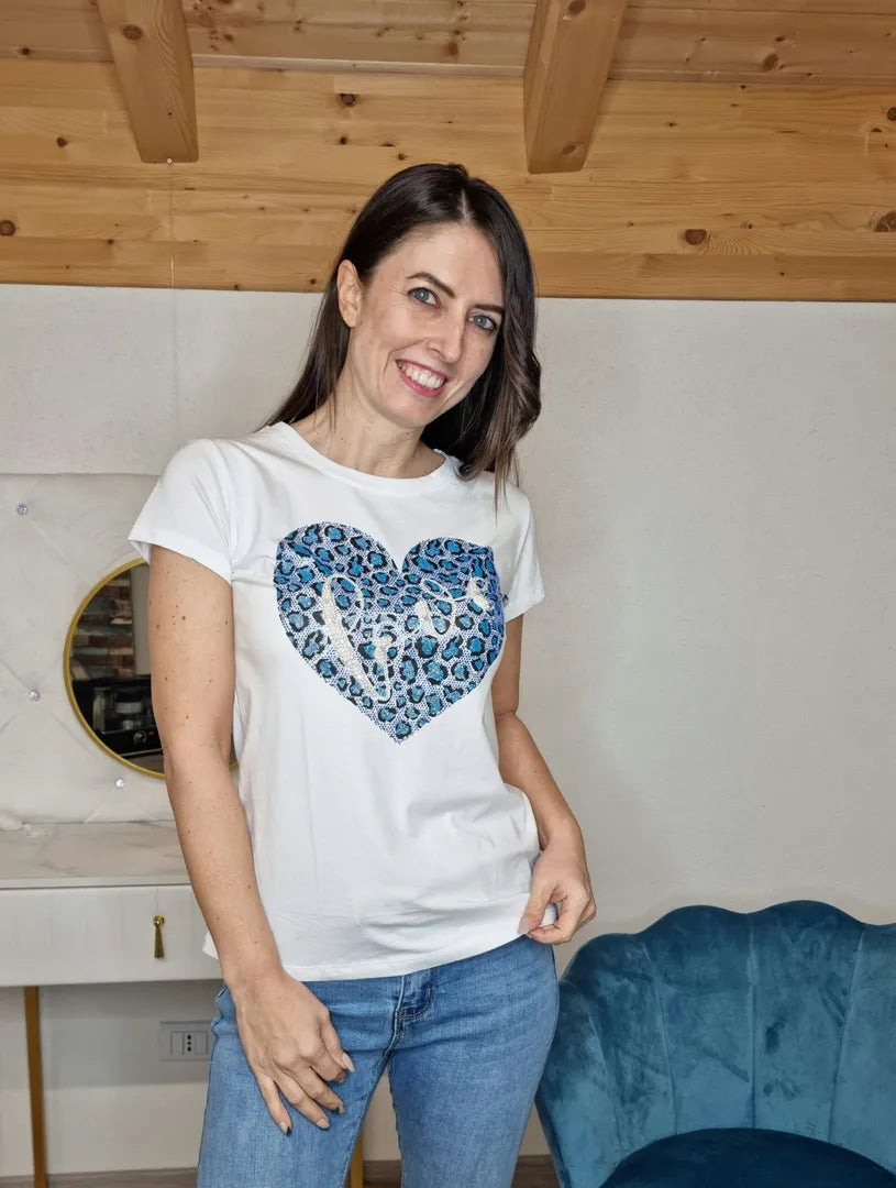 T-shirt cuore blu civico