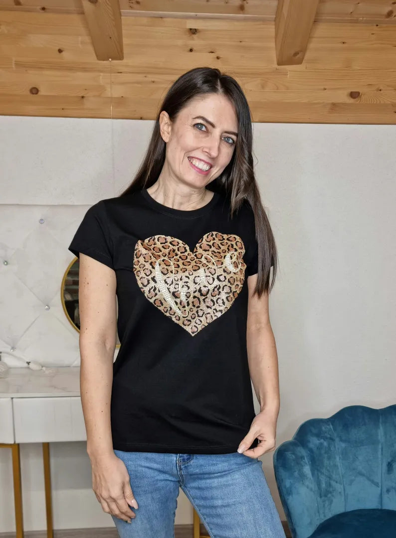 T-shirt cuore nera civico