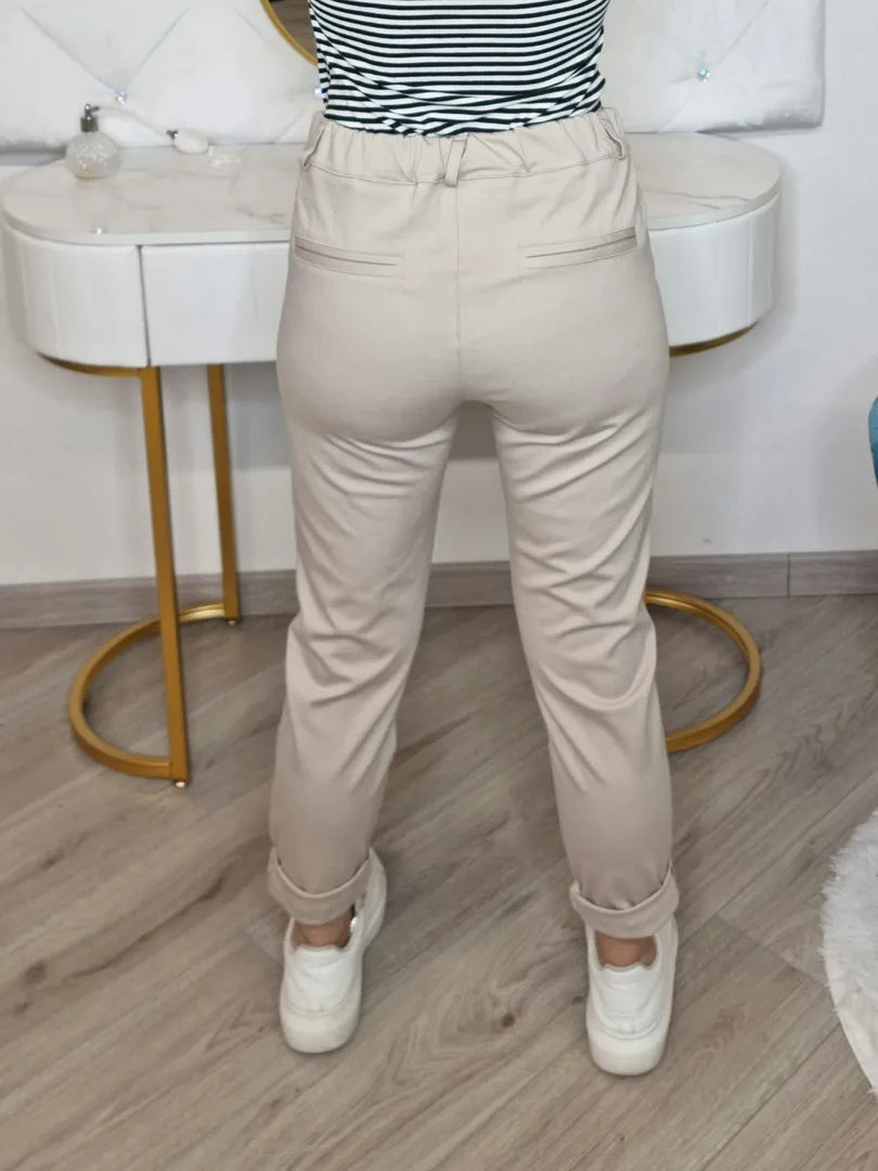 Pantalone comphy beige