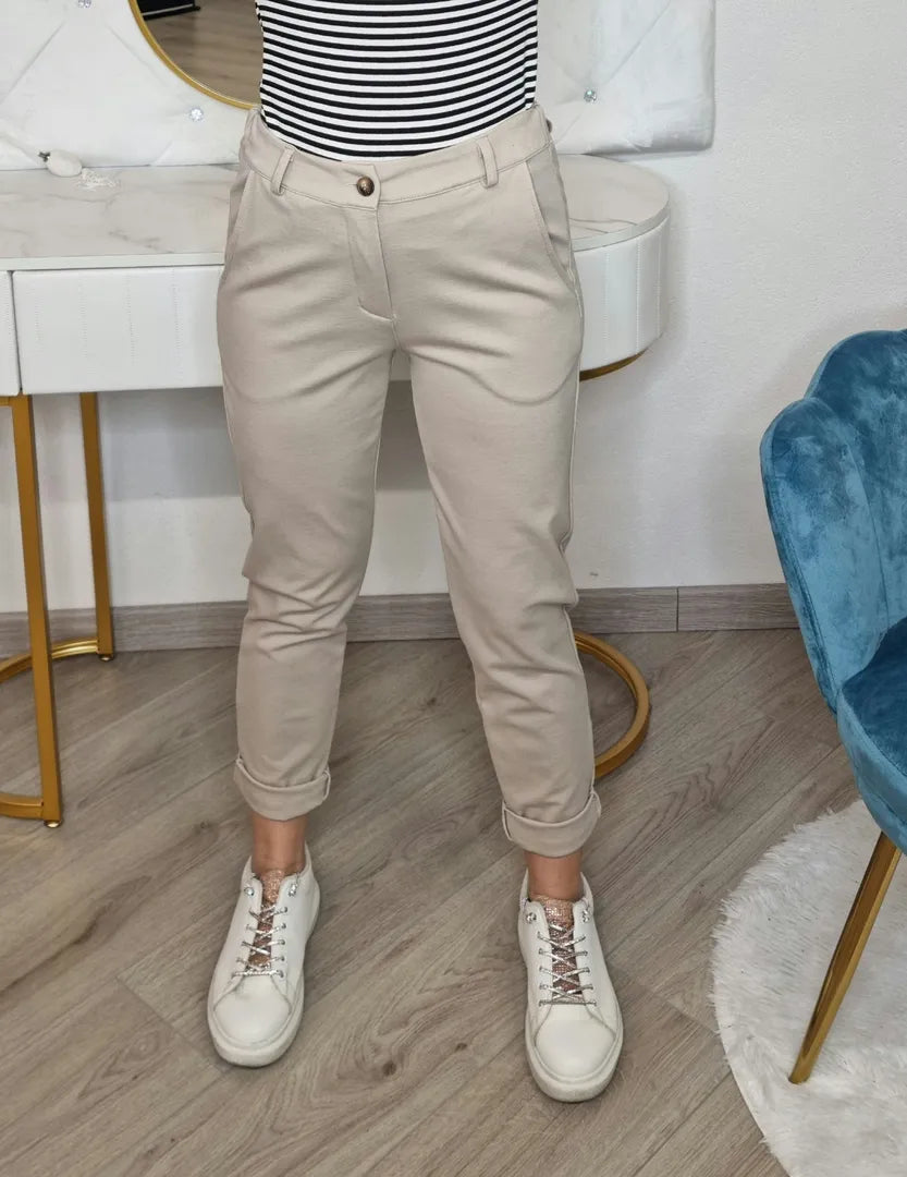 Pantalone comphy beige