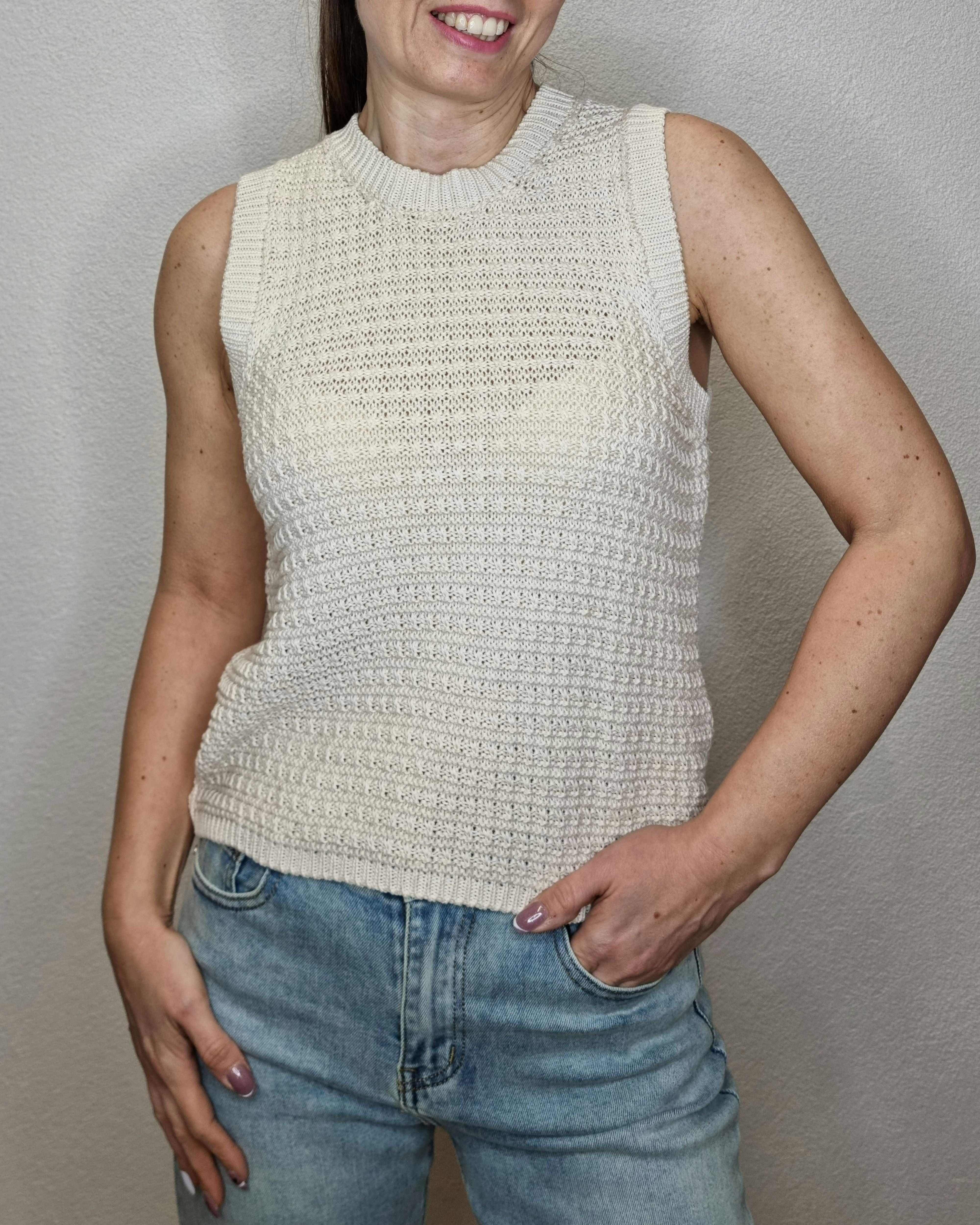 MAGLIA GILET CIVICO BEIGE