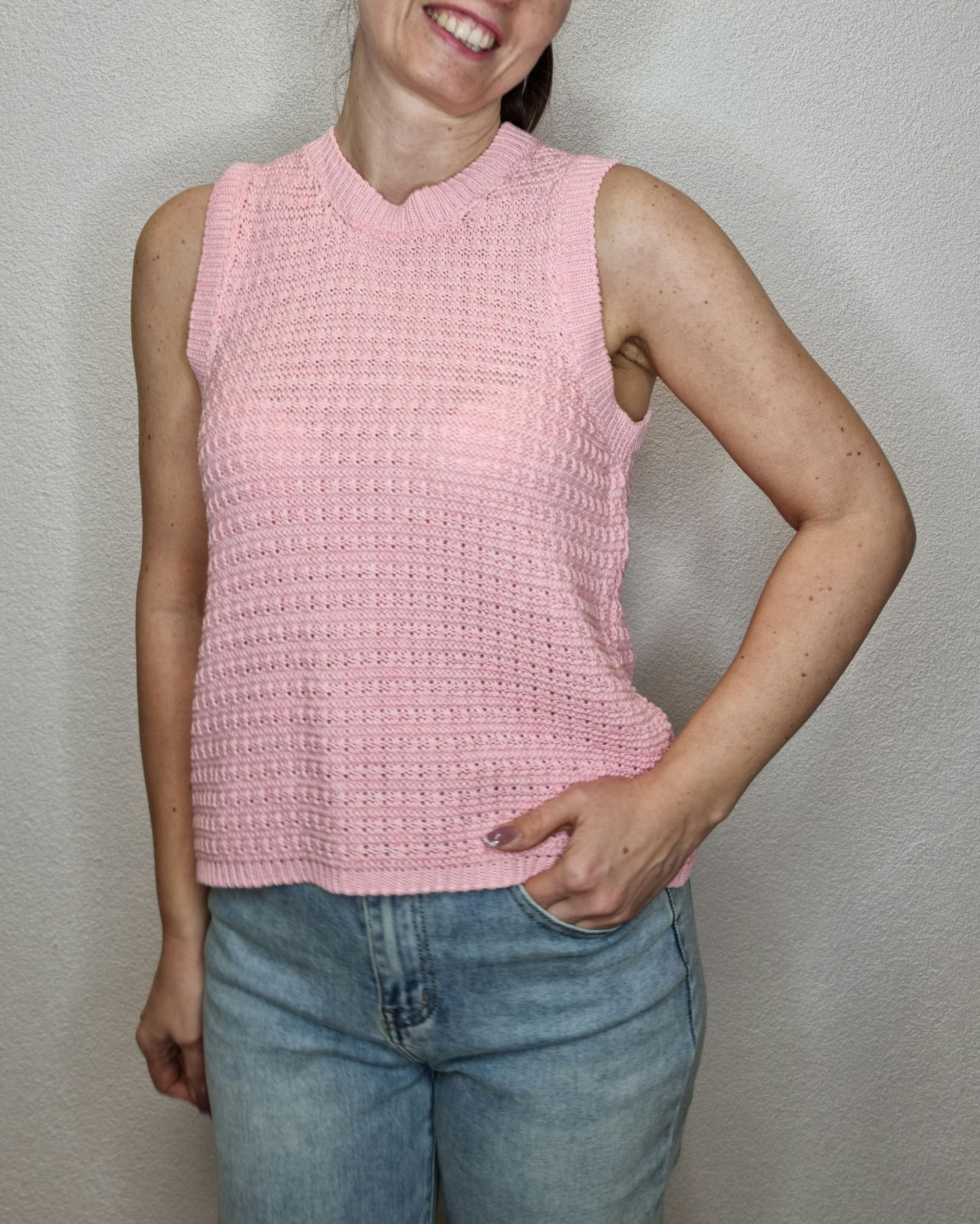 MAGLIA GILET CIVICO ROSA