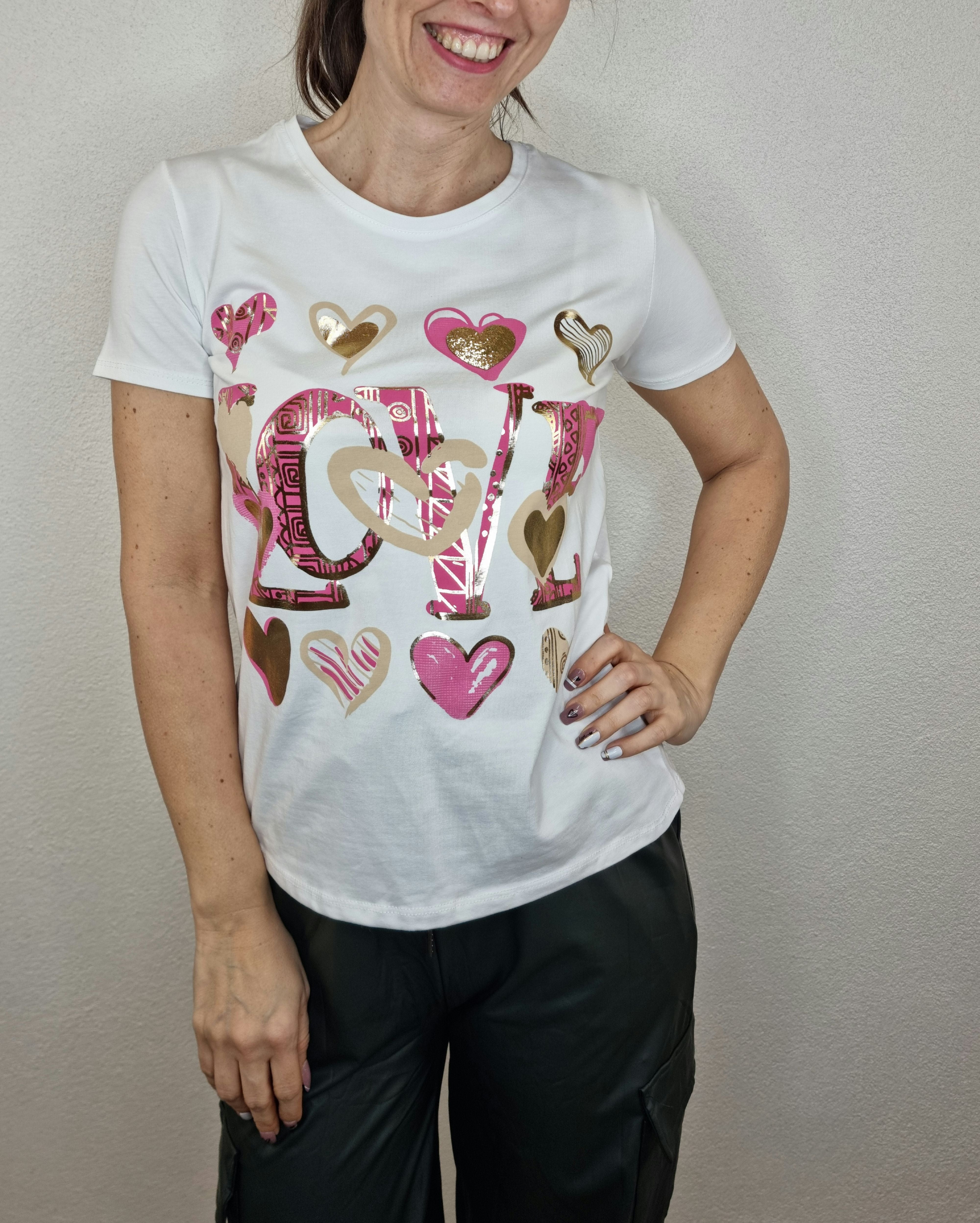 T-SHIRT LOVE FUCSIA