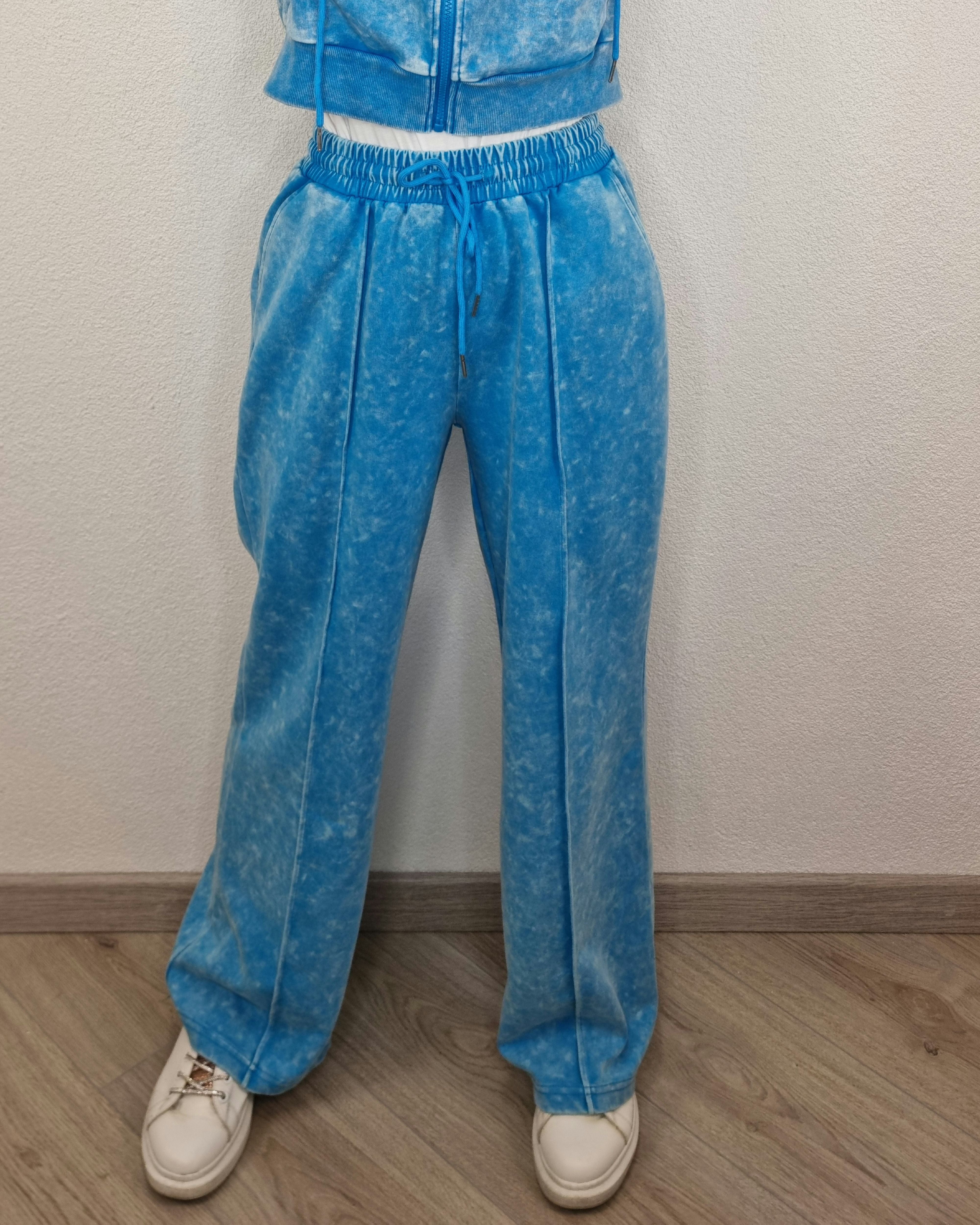 PANTALONE tie azzurro