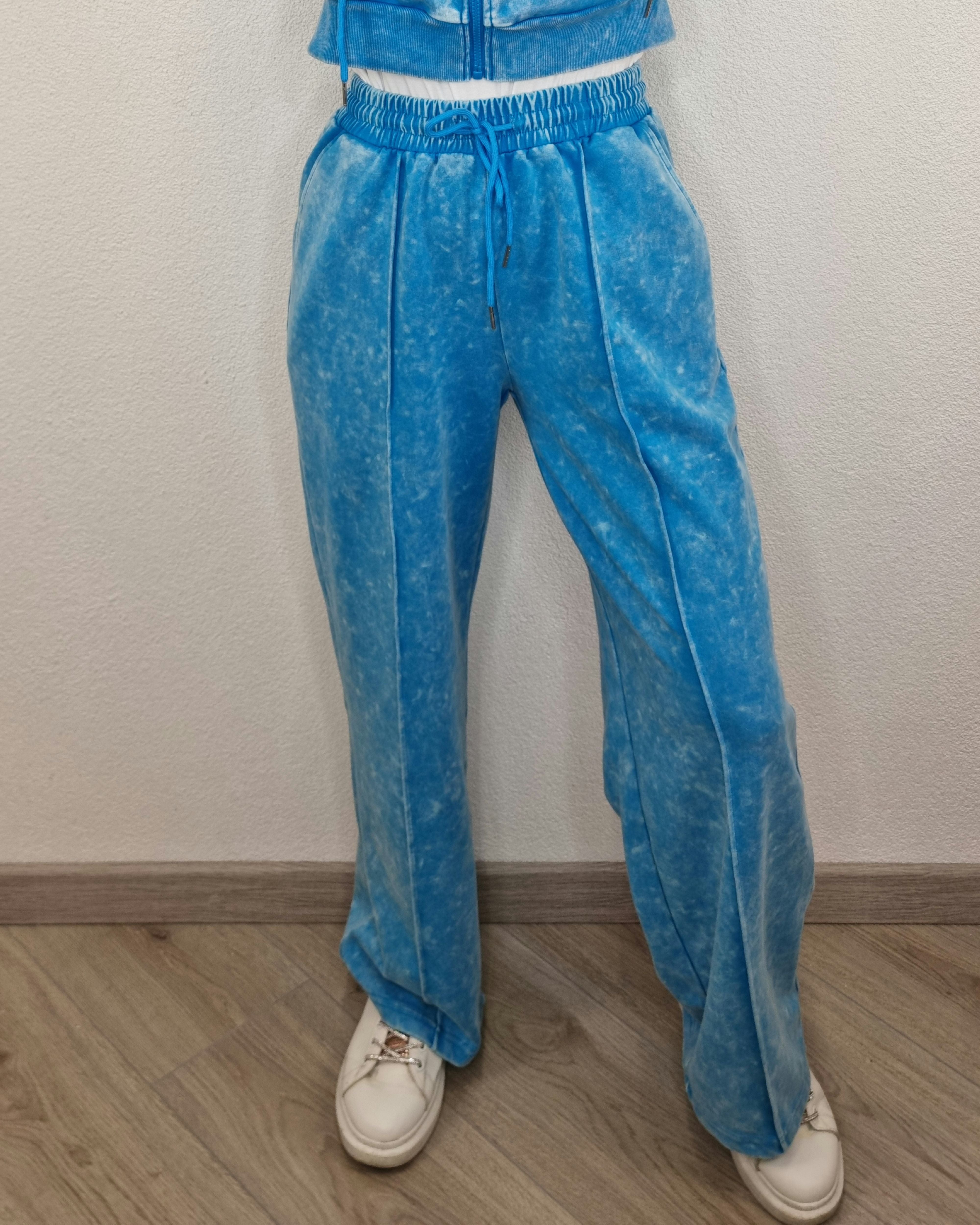 PANTALONE tie azzurro