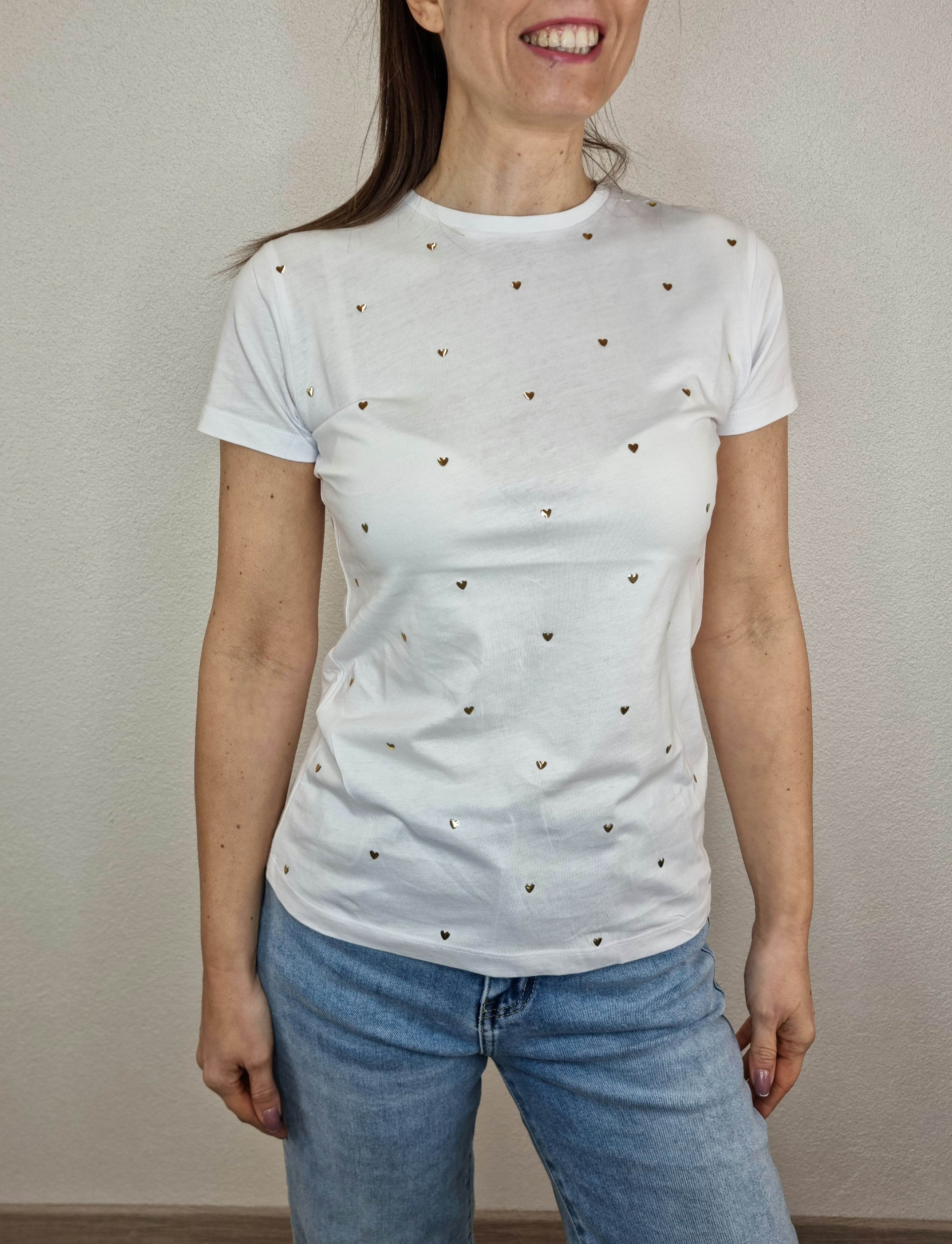 T-SHIRT COCCINELLA CUORE BIANCA