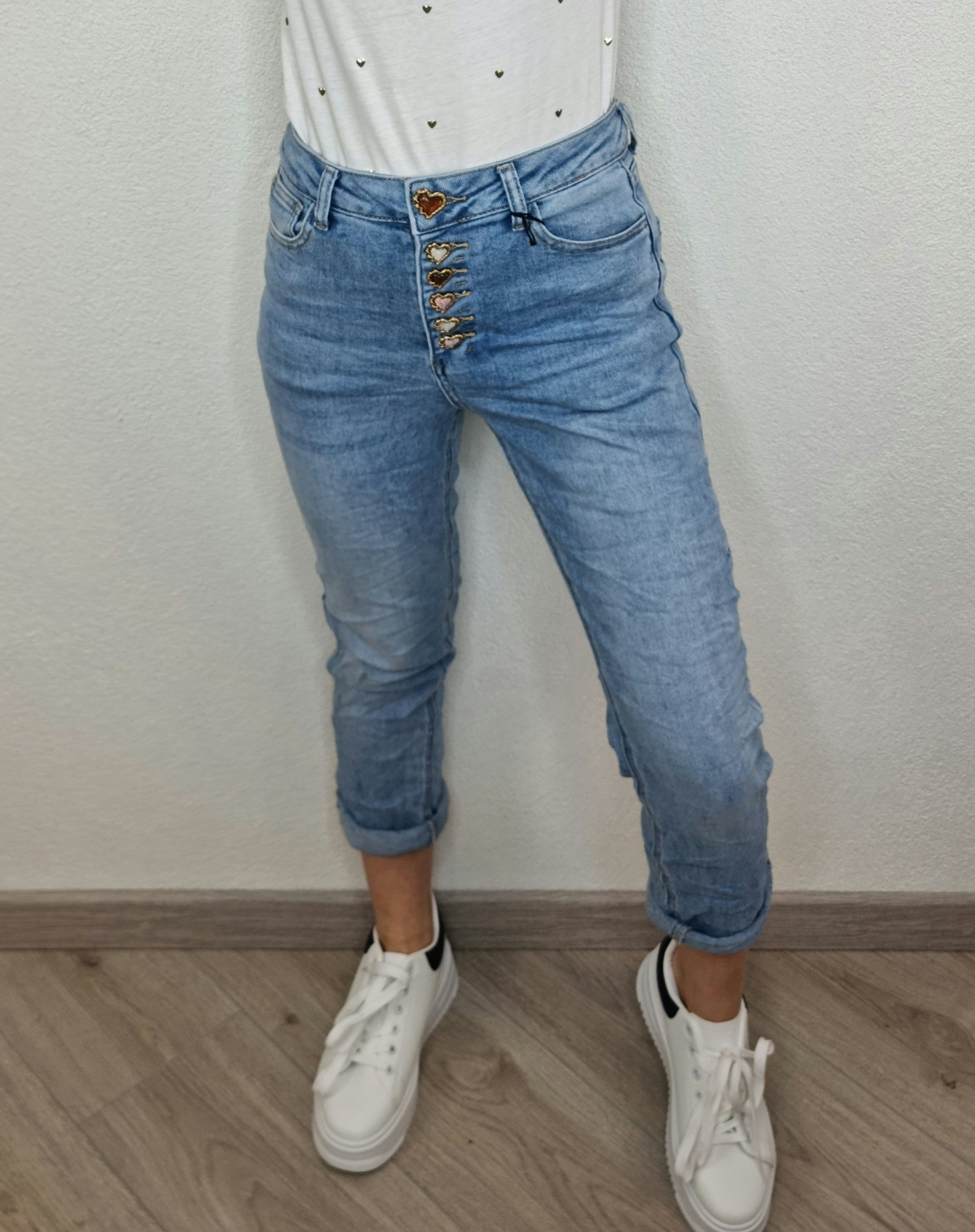 JEANS COCCINELLA BOTTONI CUORE