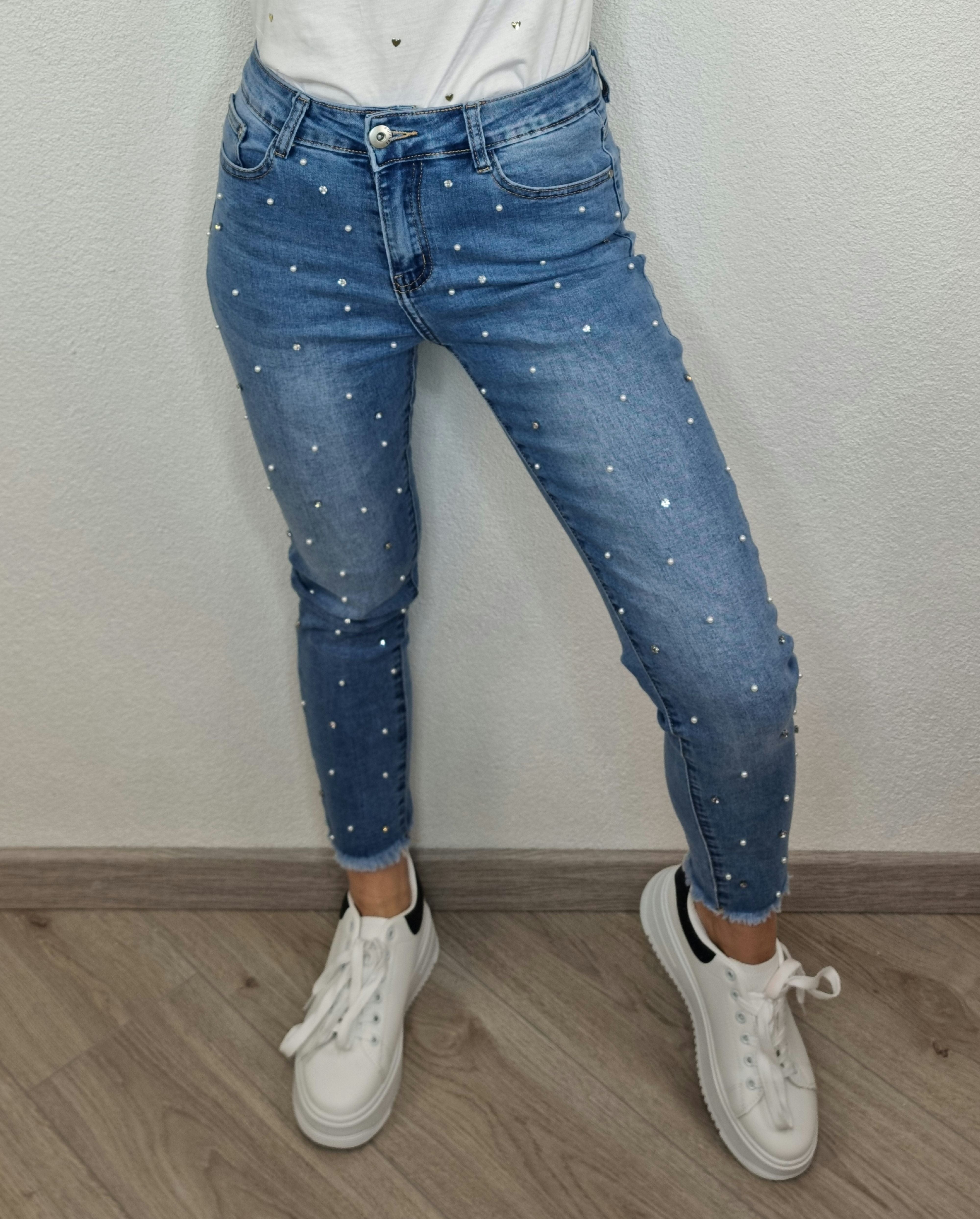 JEANS COCCINELLA PERLE E STRASS