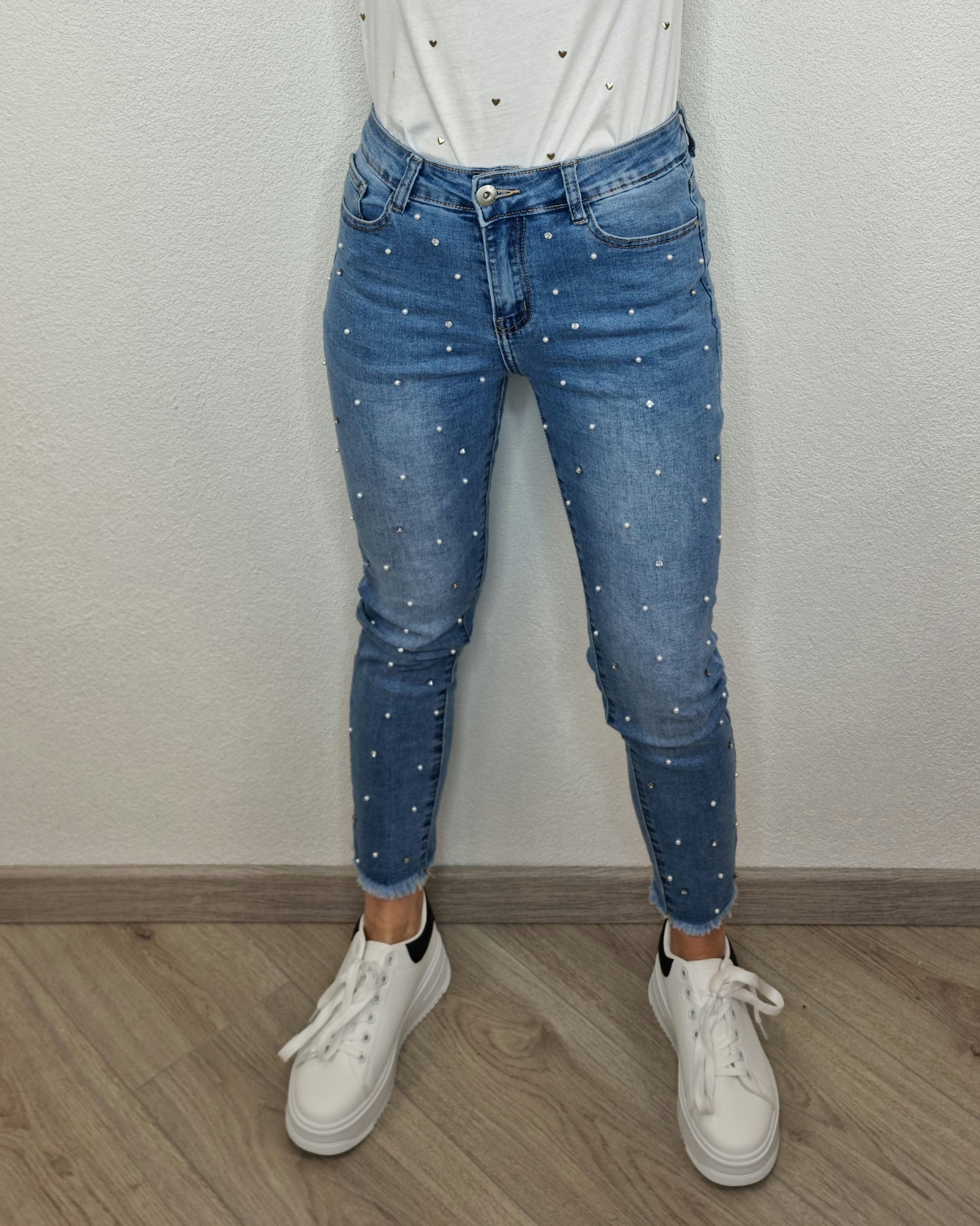 JEANS COCCINELLA PERLE E STRASS