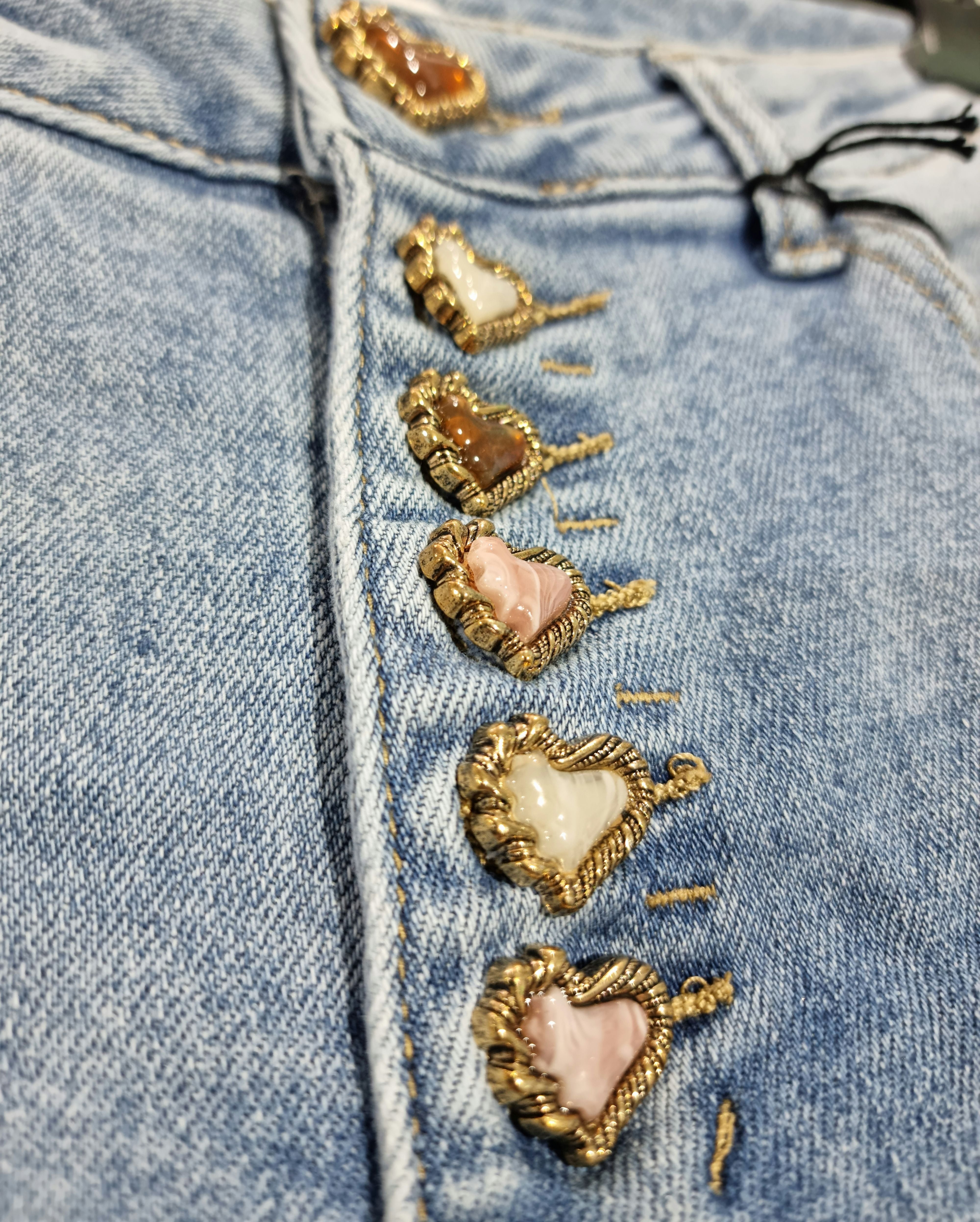 JEANS COCCINELLA BOTTONI CUORE