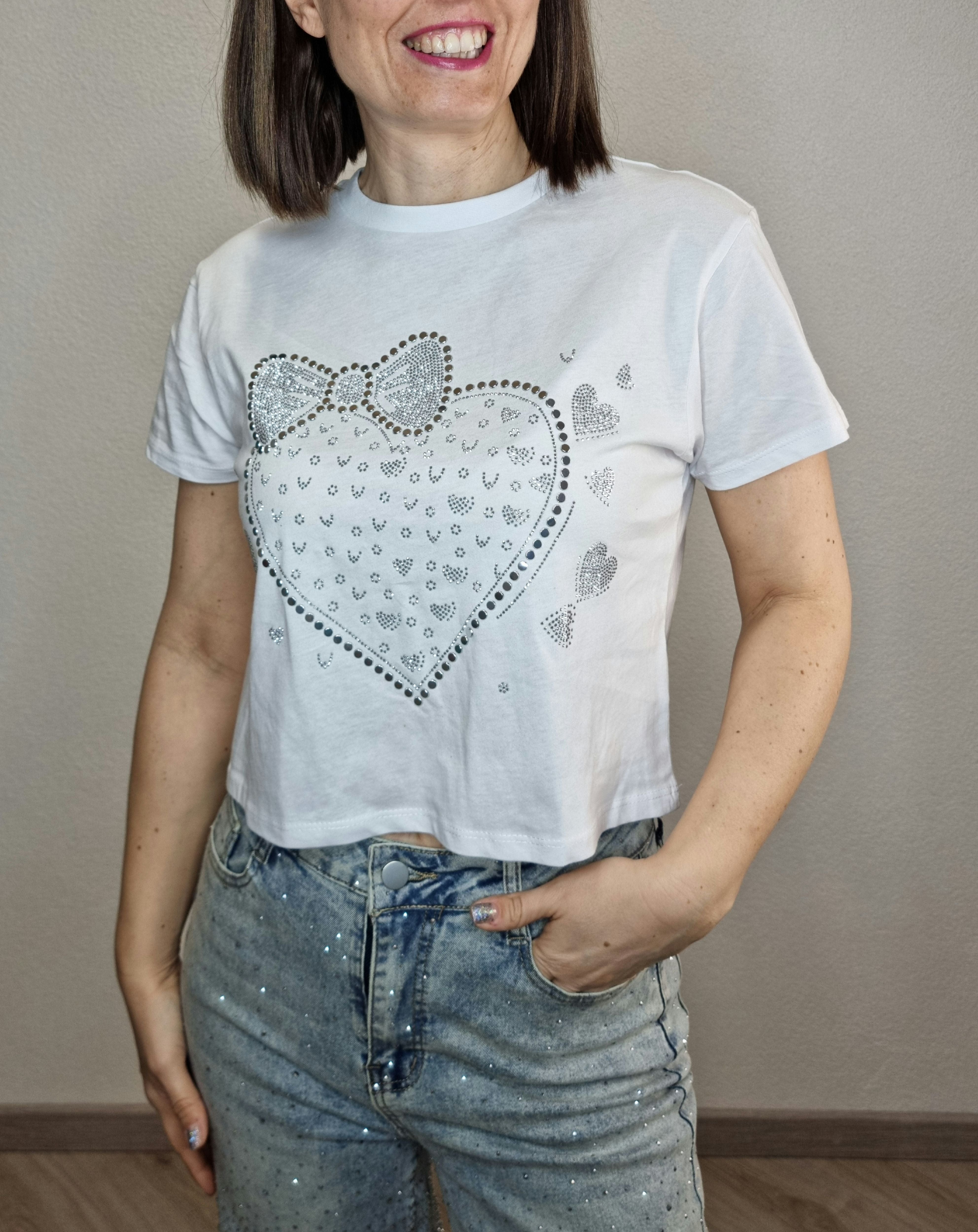 T-SHIRT STRASS BIANCA