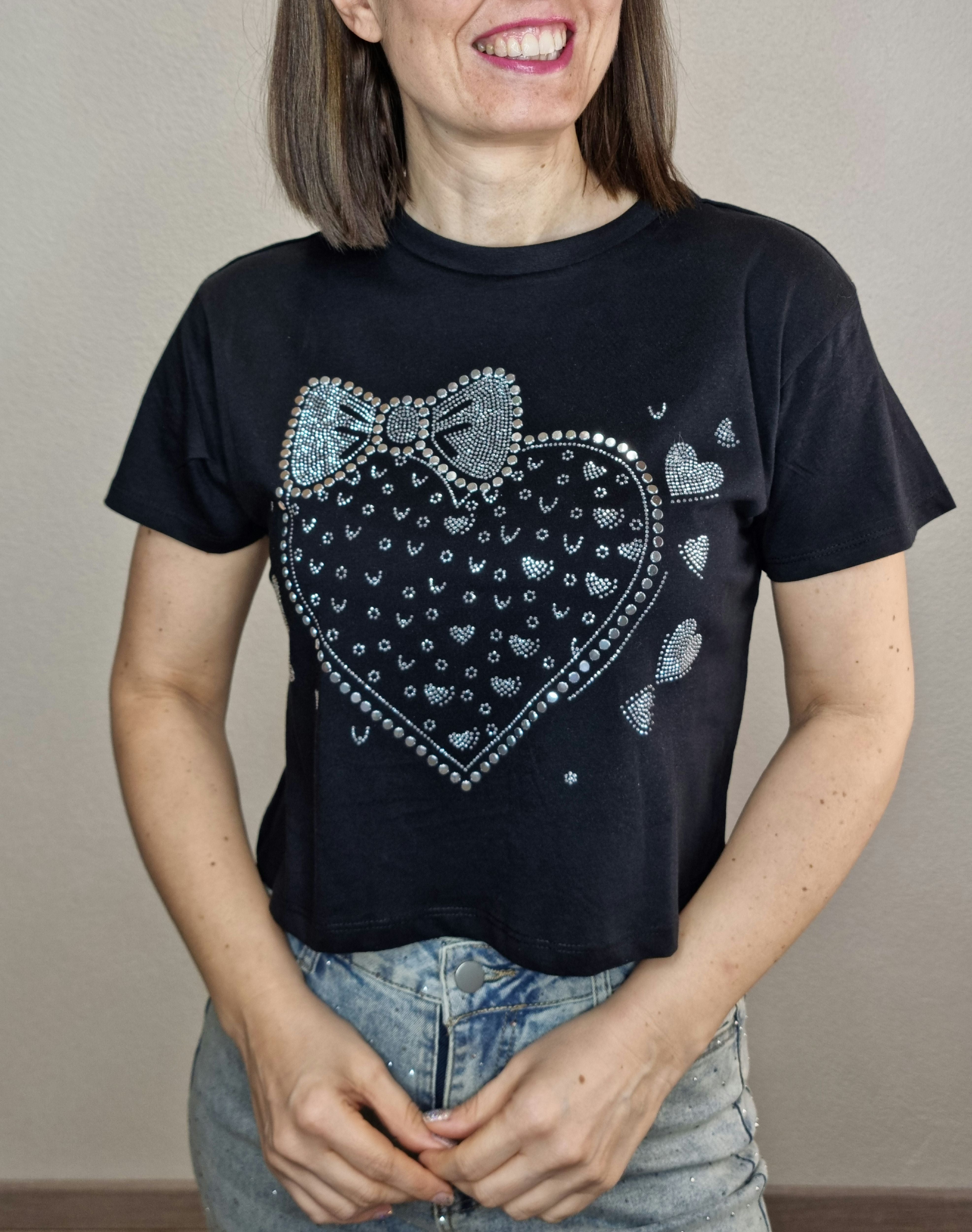 T-SHIRT STRASS NERA