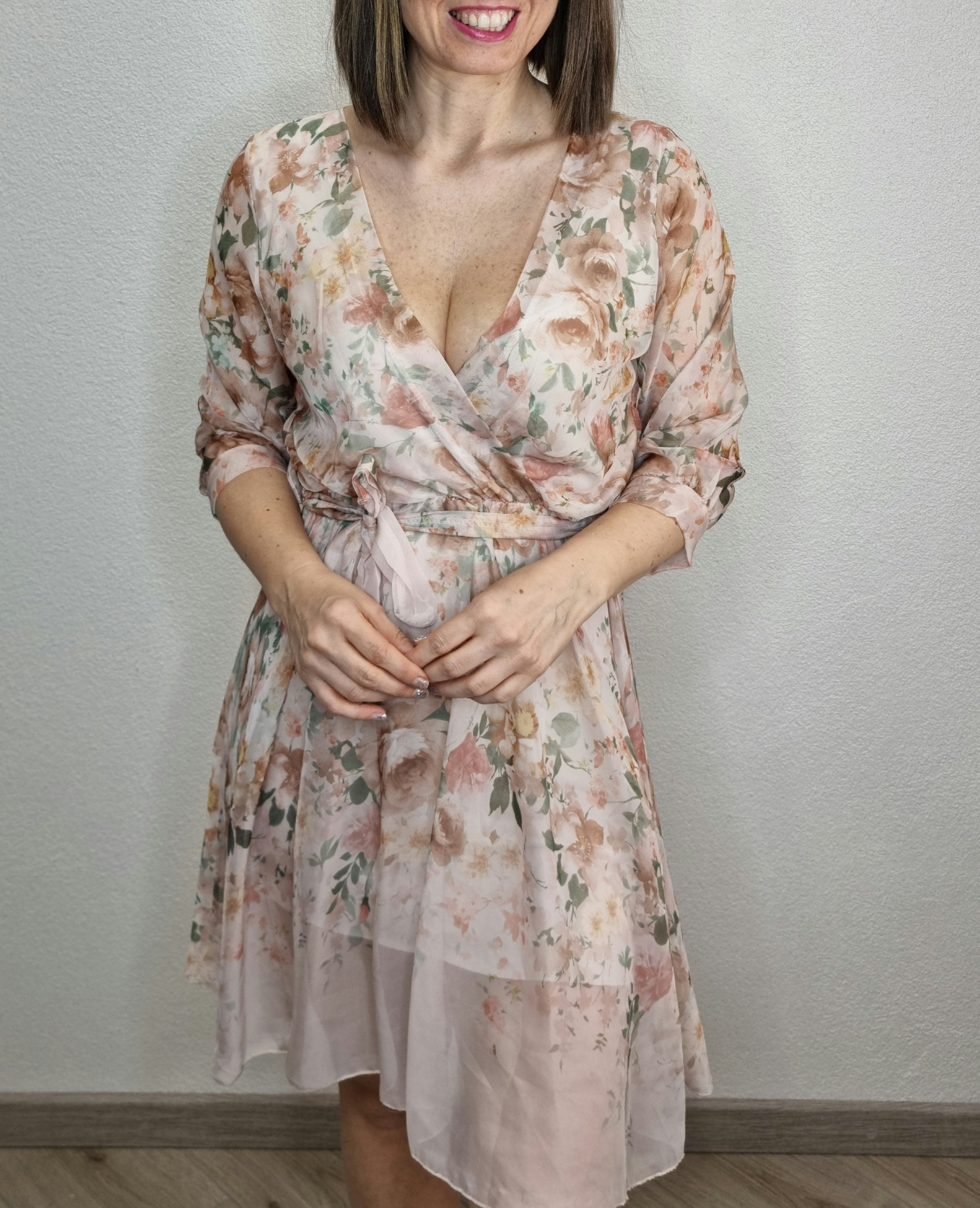 ABITO CHIFFON BEIGE
