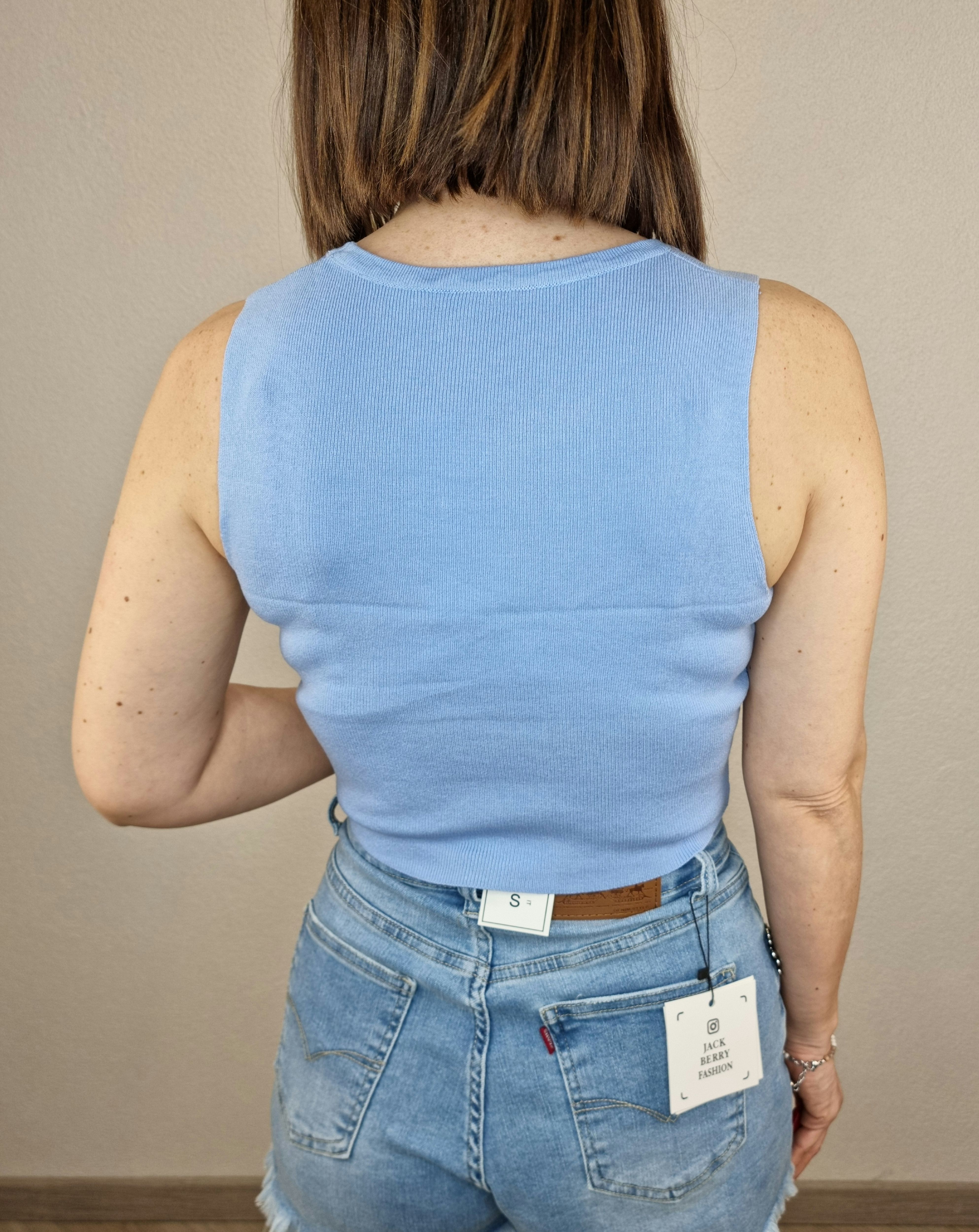 TOP CROP AZZURRO