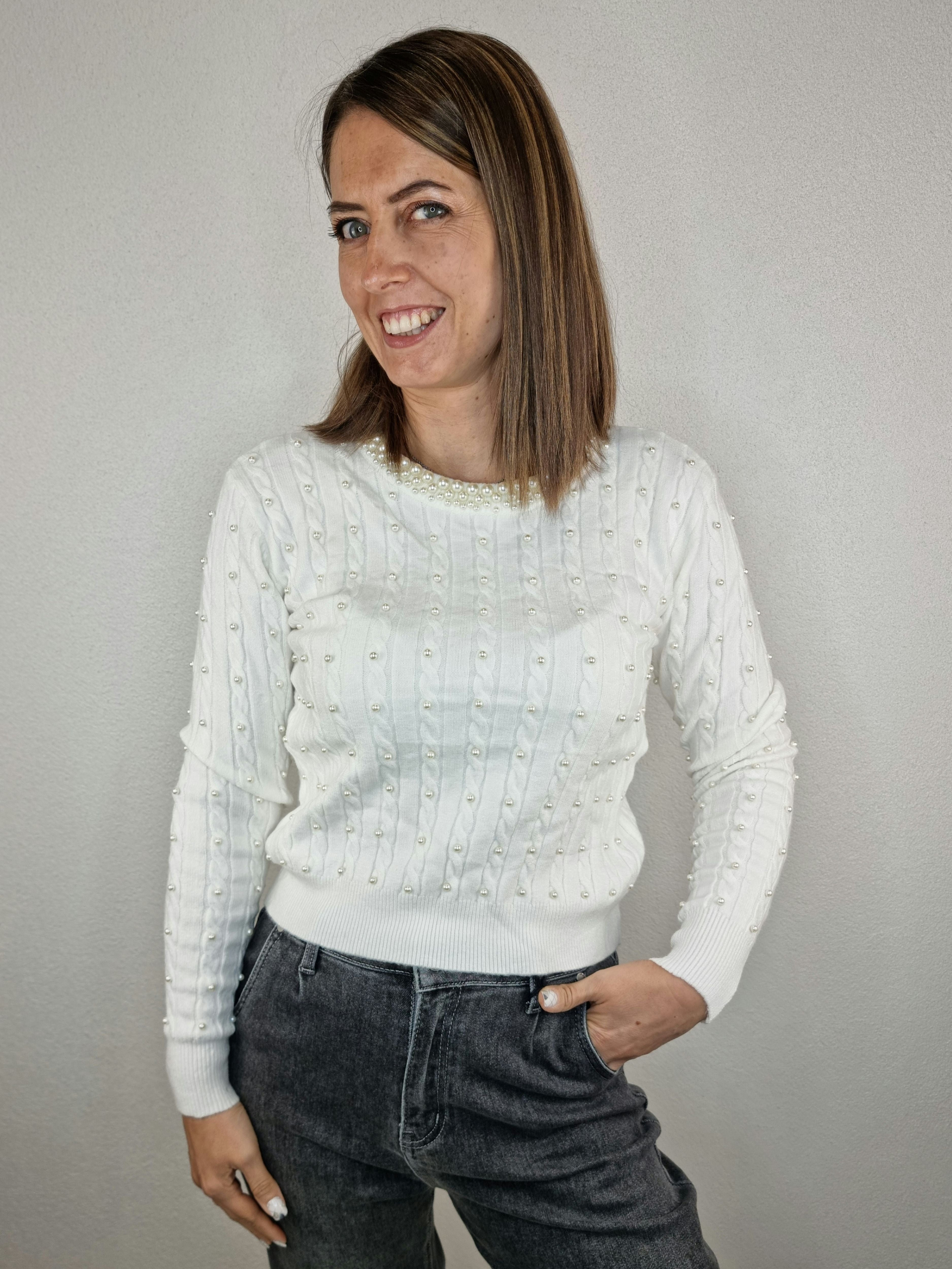 PULL CIVICO PERLE BIANCO