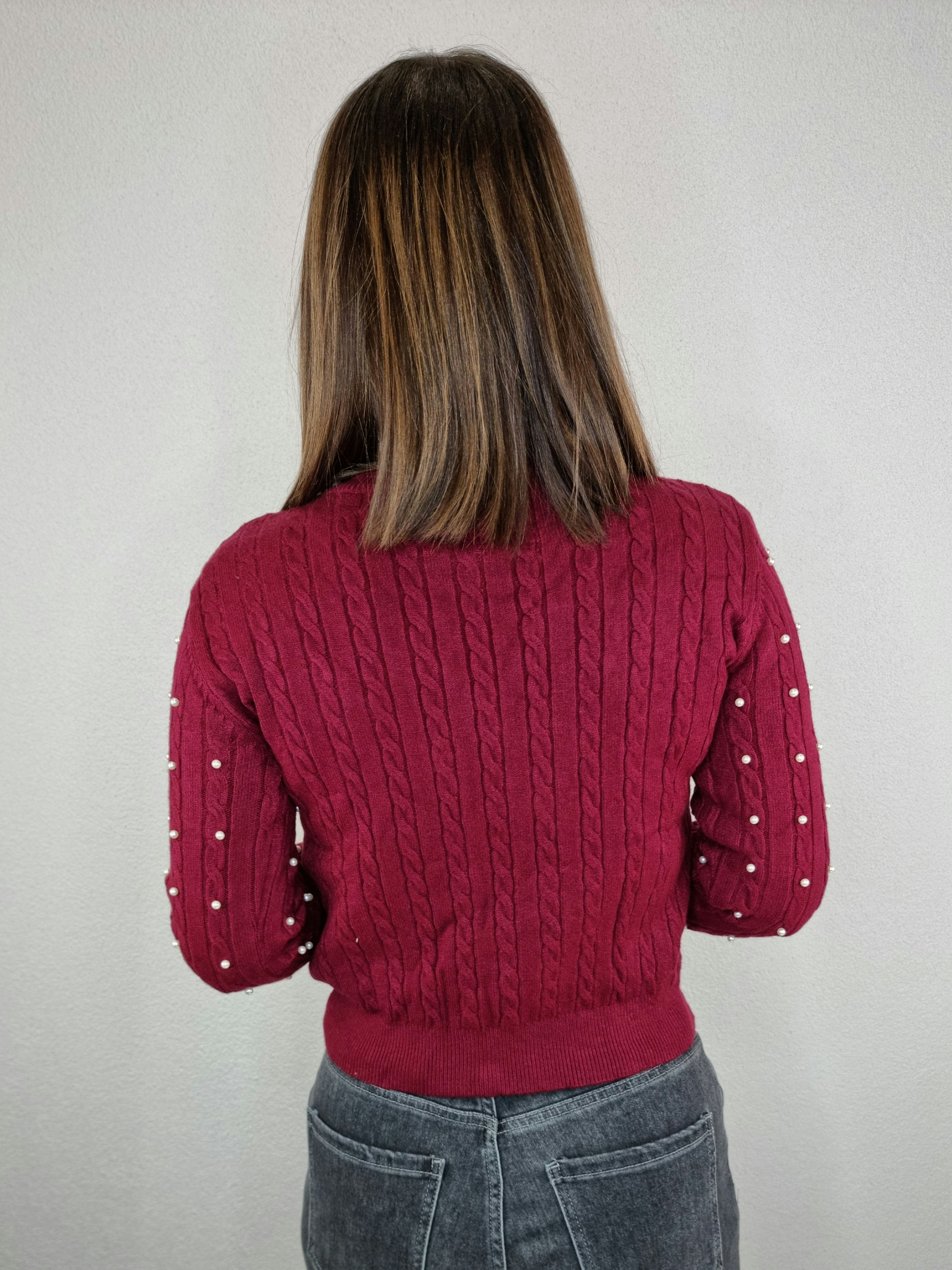 PULL CIVICO PERLE BORDEAUX