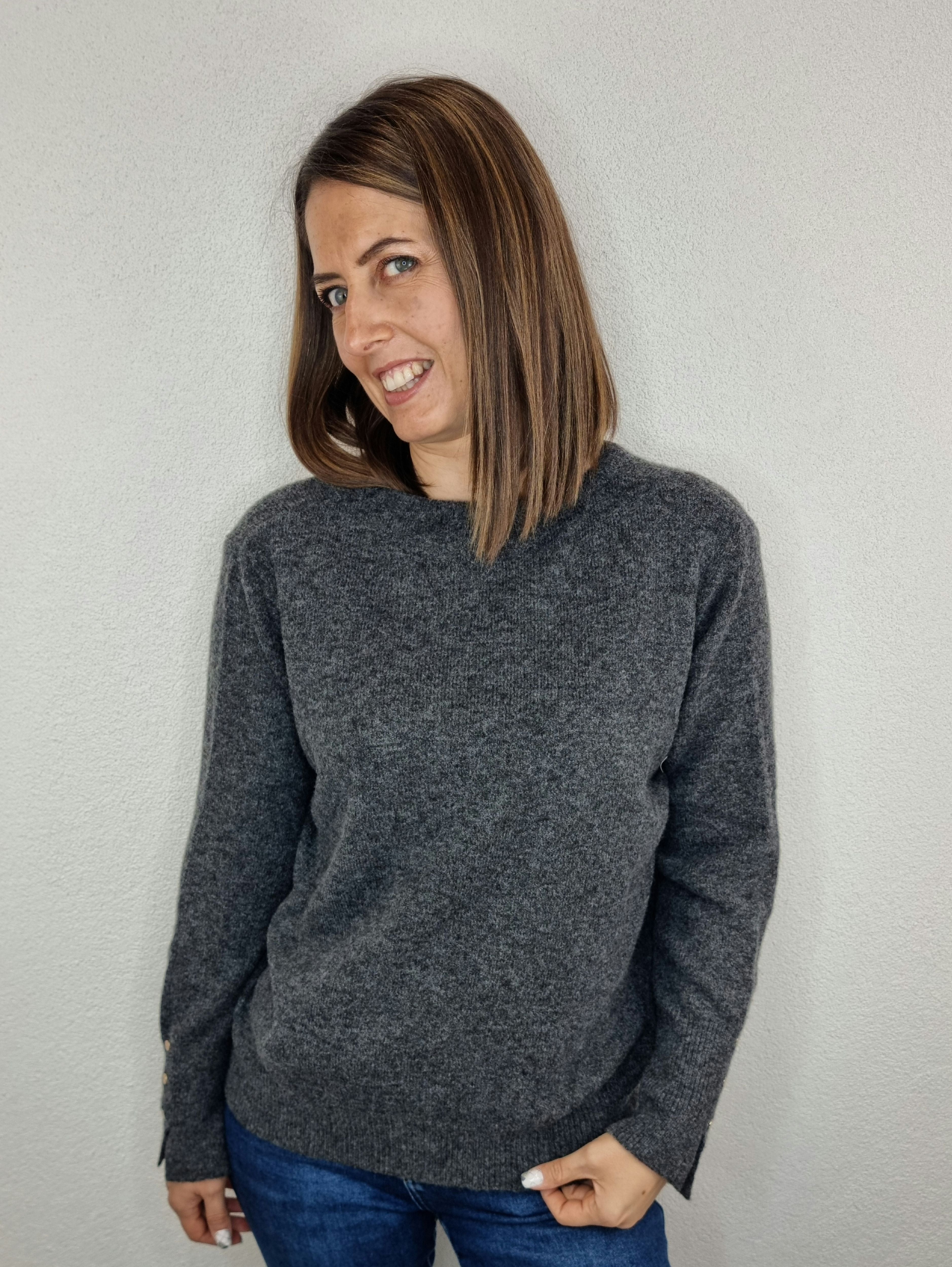 PULL CIVICO BOTTONE GRIGIO