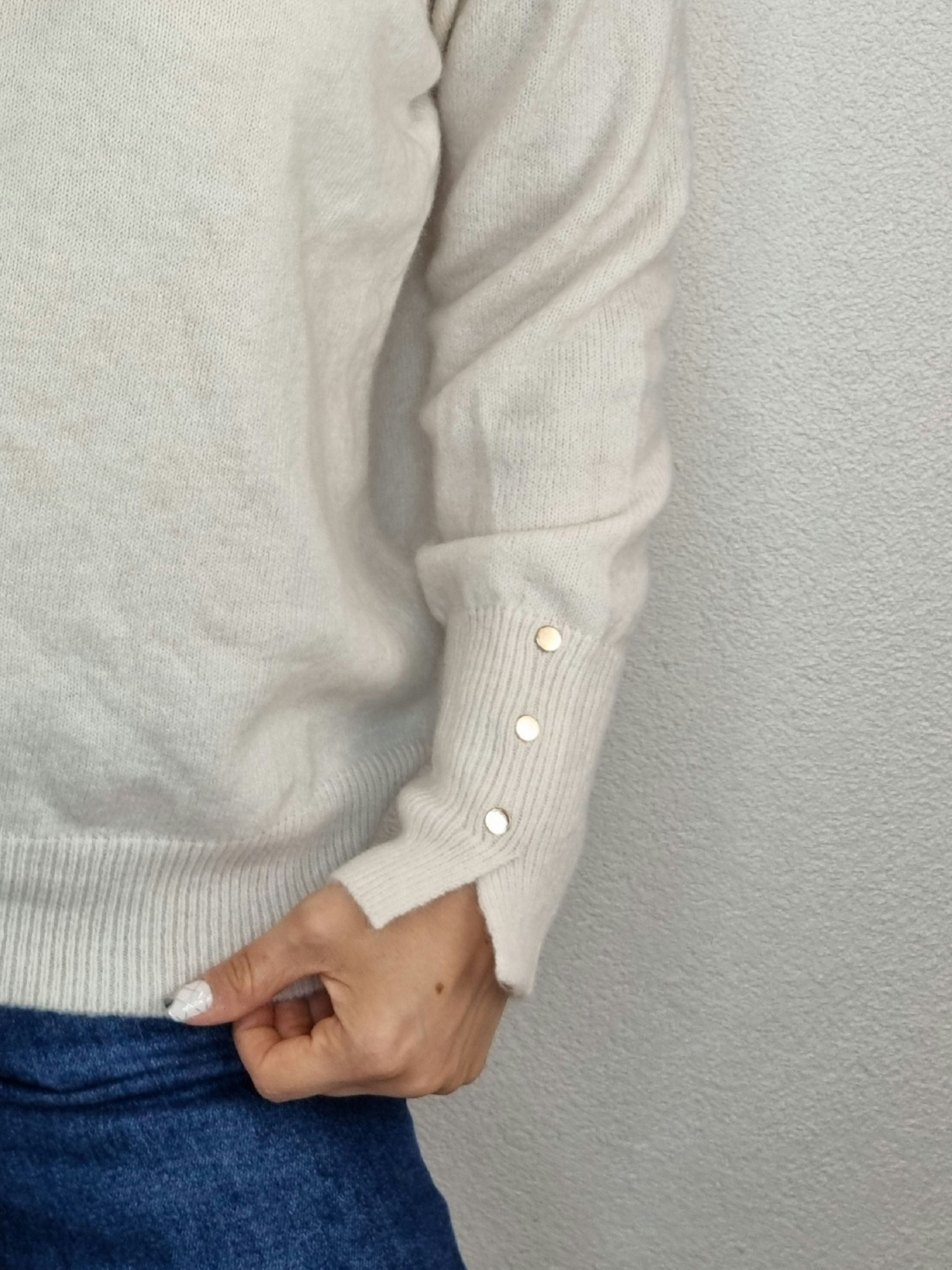 PULL CIVICO BOTTONE PANNA
