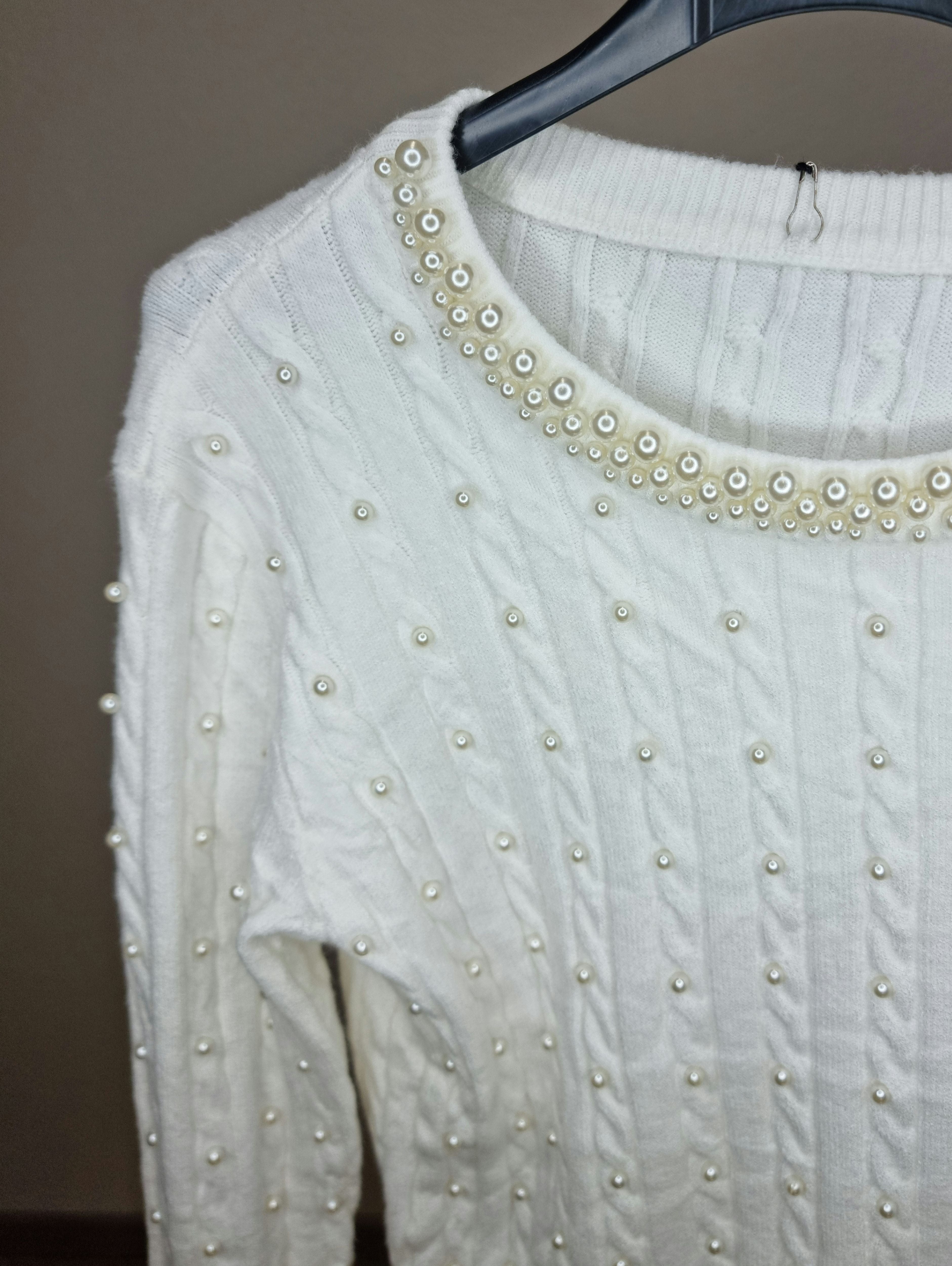 PULL CIVICO PERLE BIANCO