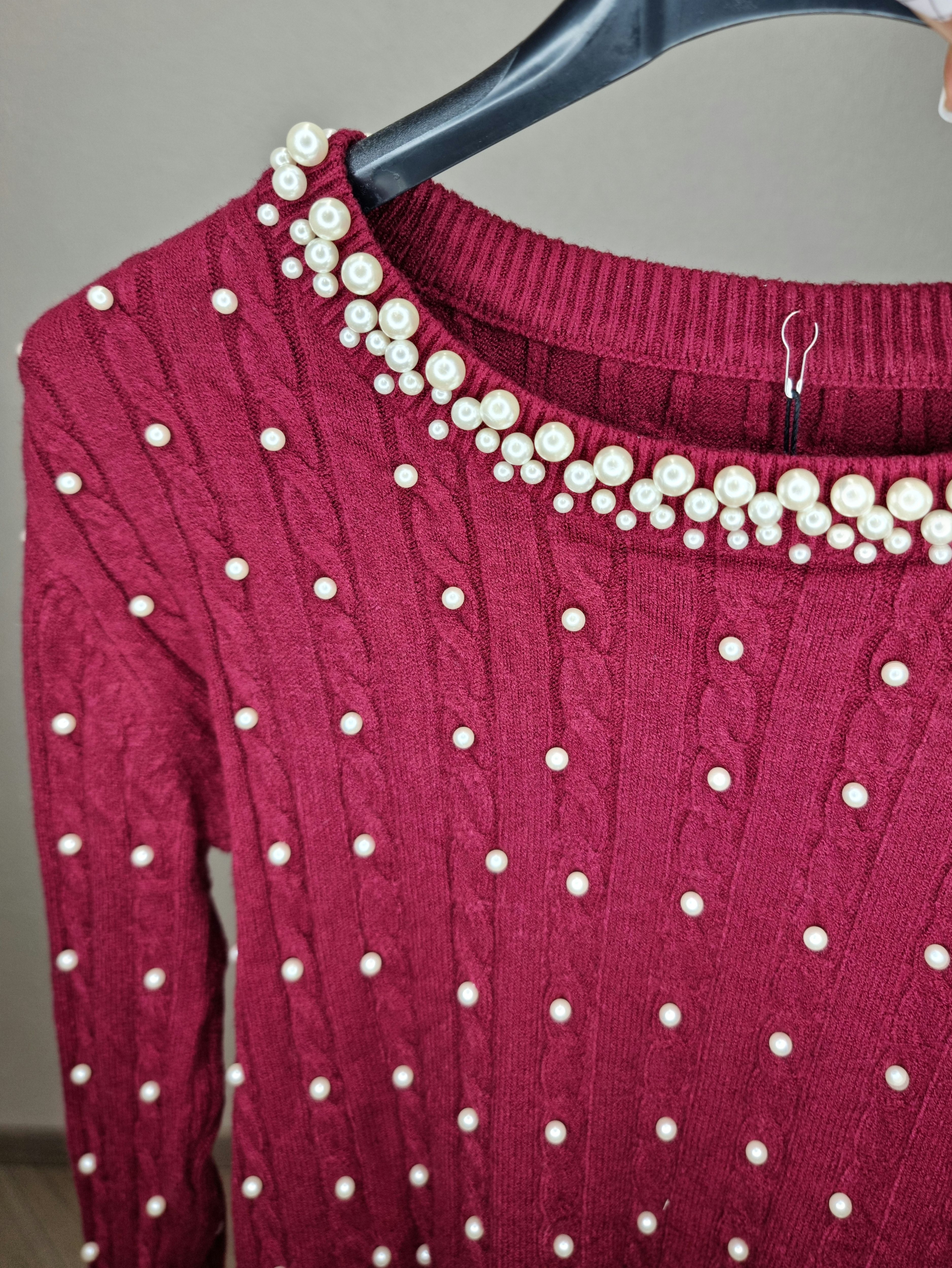 PULL CIVICO PERLE BORDEAUX