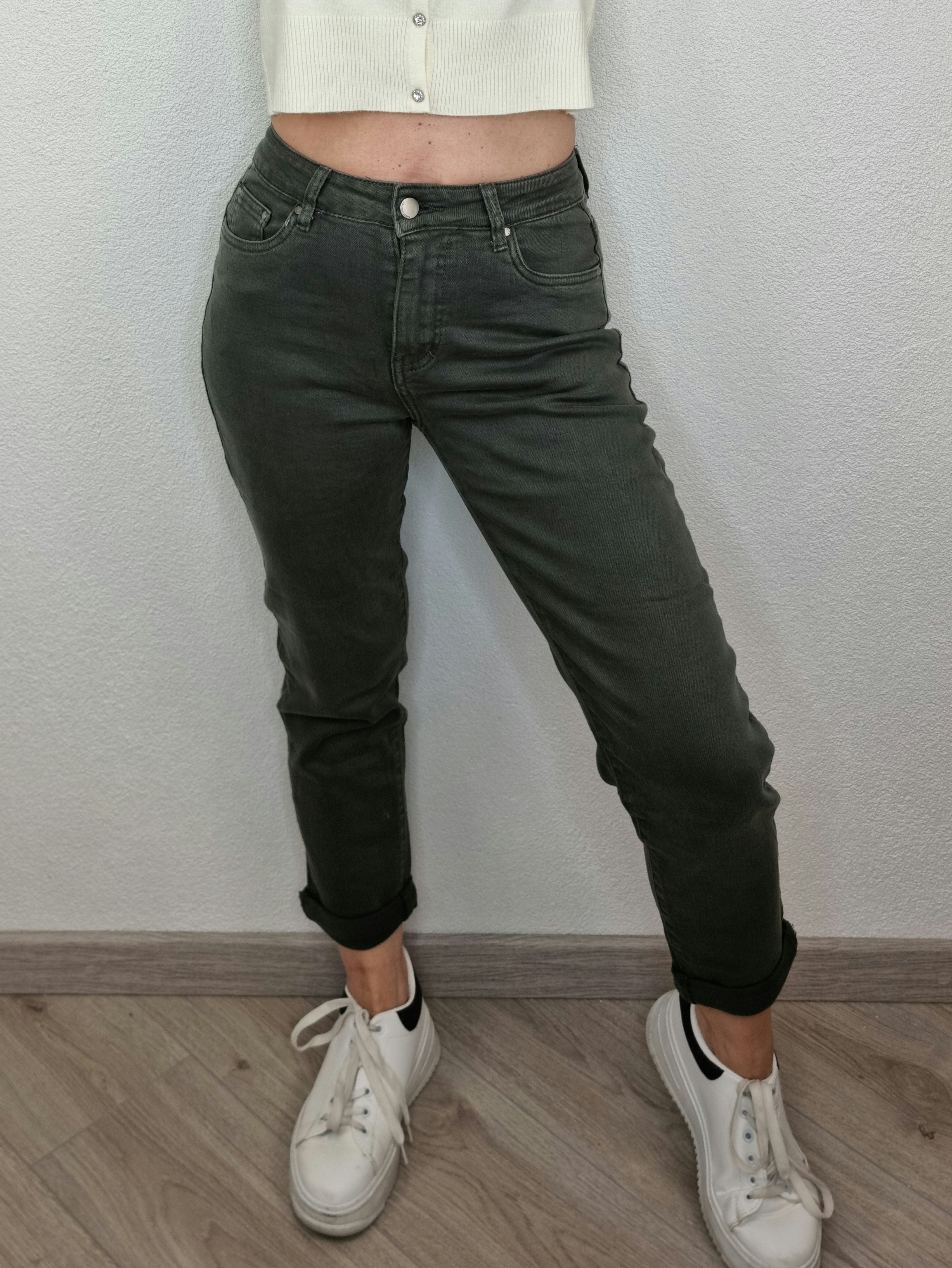 JEANS  COCCINELLA MOM VERDE