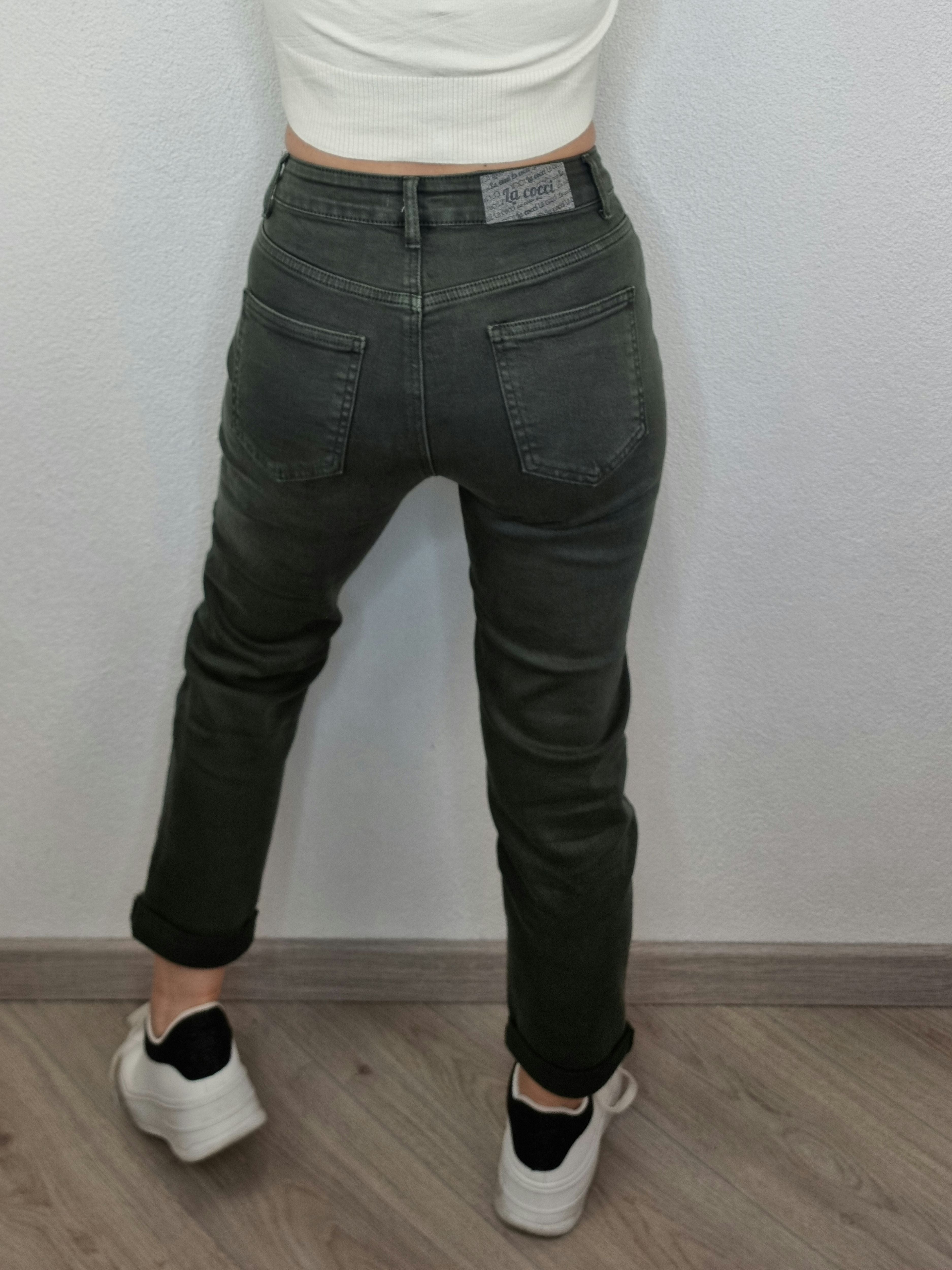 JEANS  COCCINELLA MOM VERDE