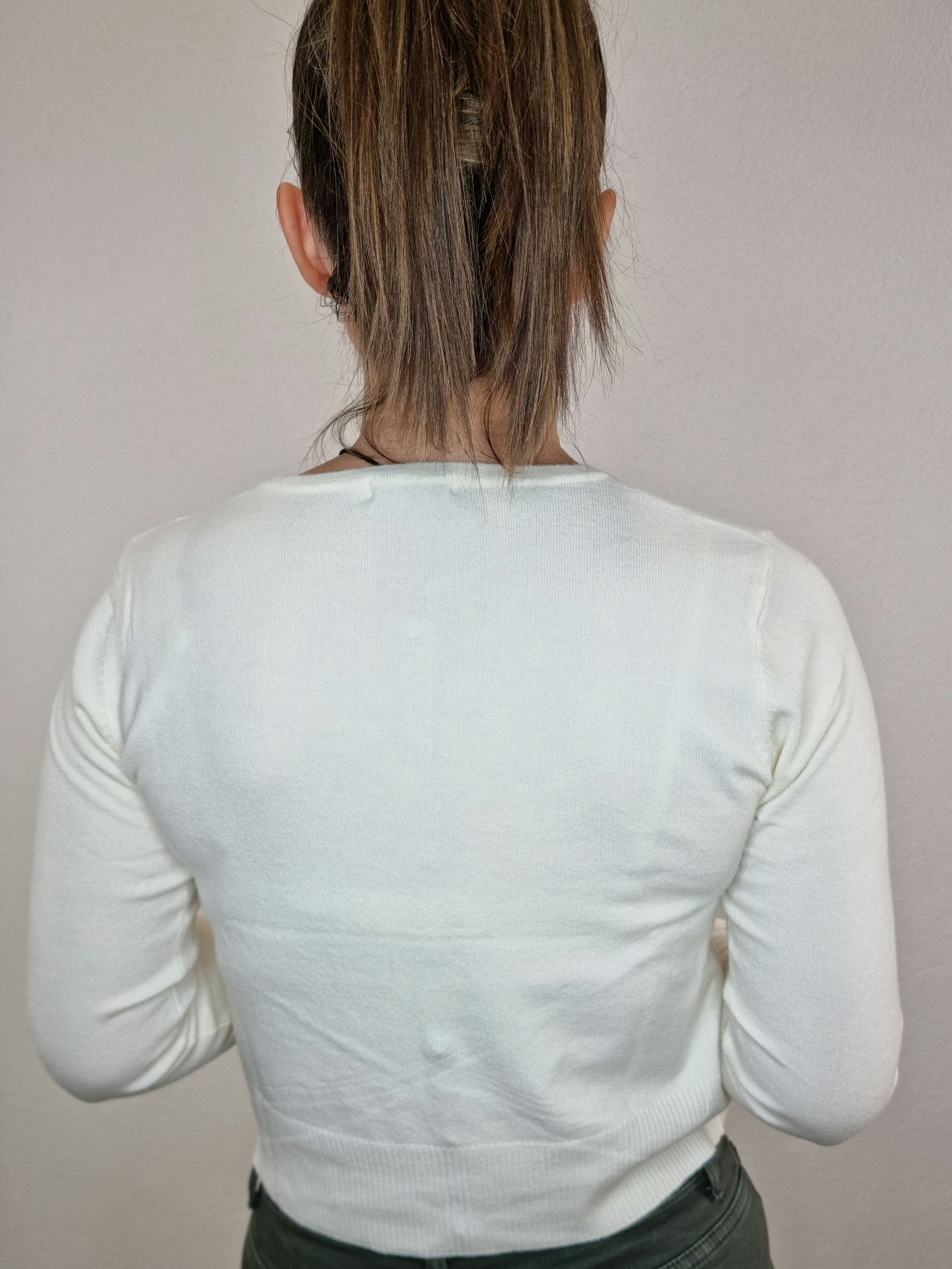 CARDIGAN COCCINELLA STRASS BIANCO