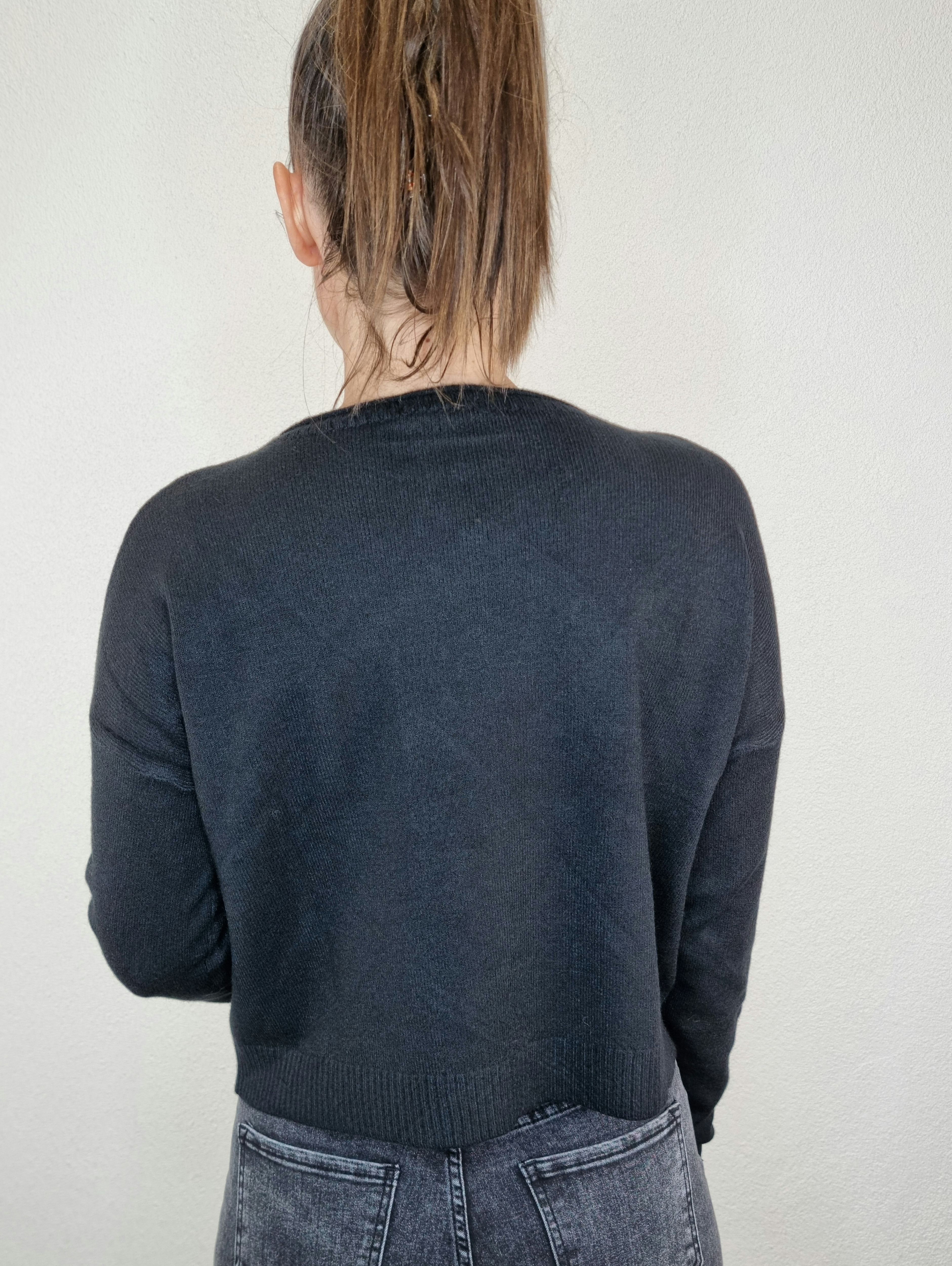 PULL COCCINELLA STRASS NERO