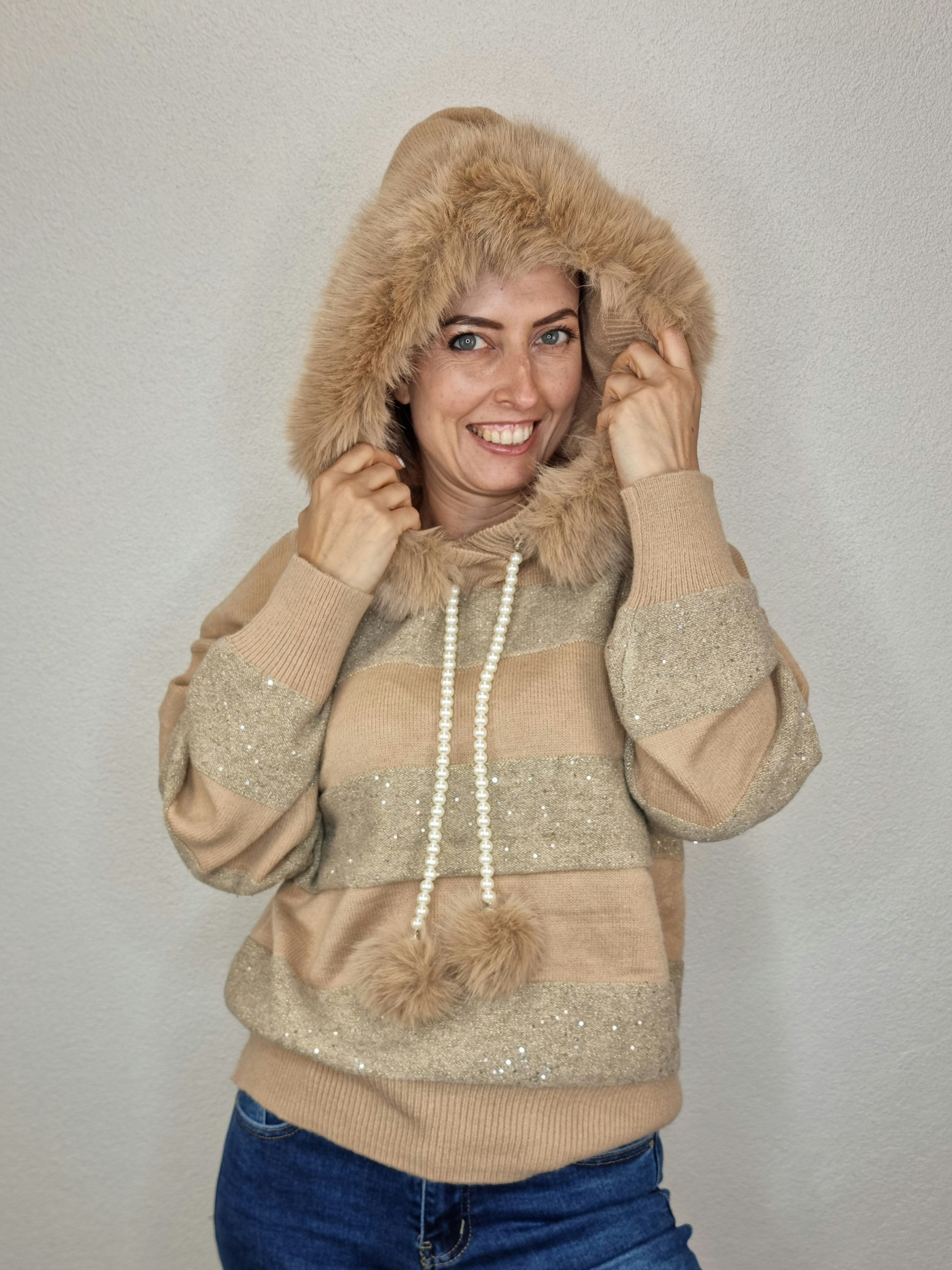 PULL CIVICO PELUCHE CAMMELLO