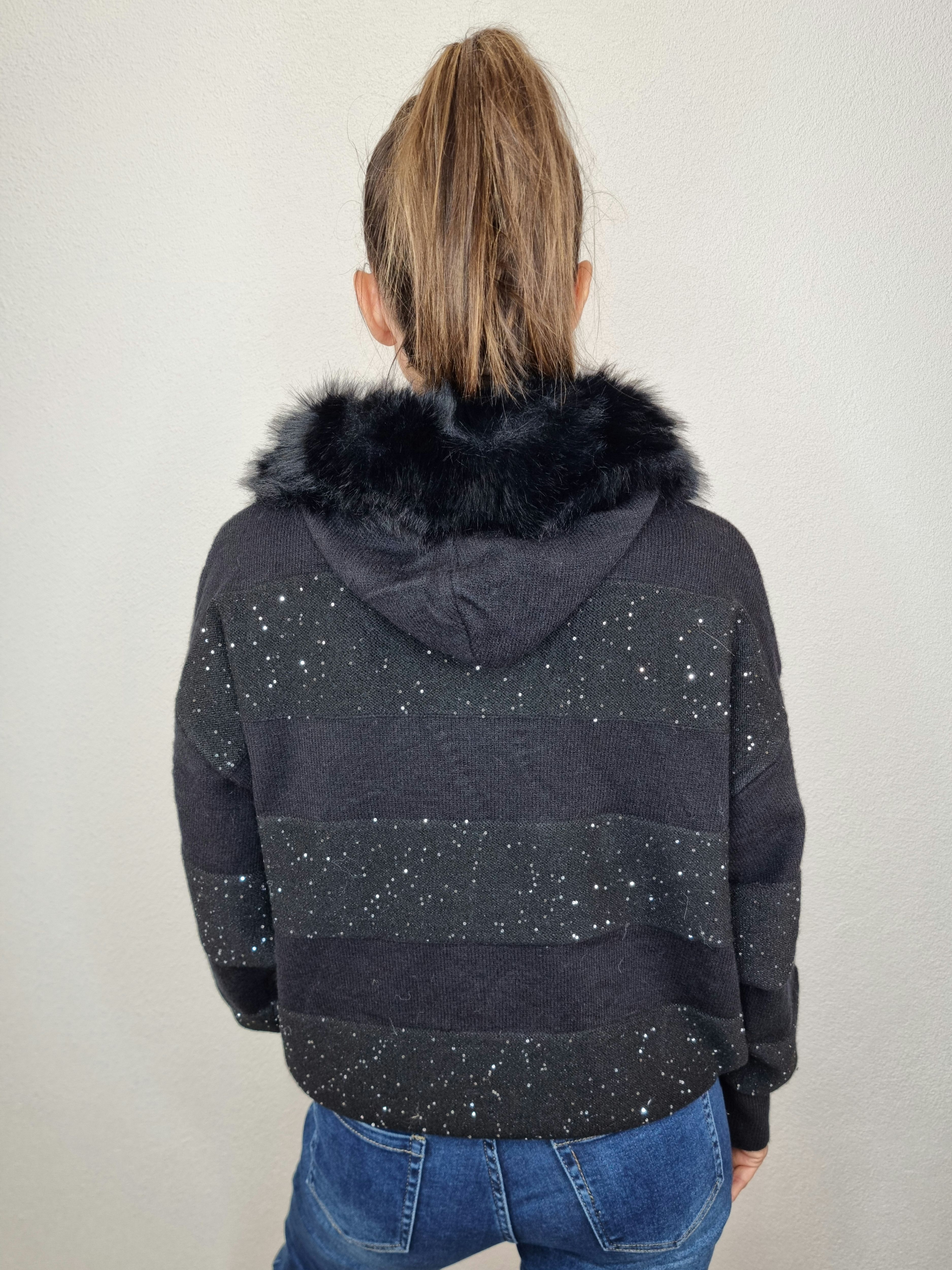 PULL CIVICO PELUCHE NERO