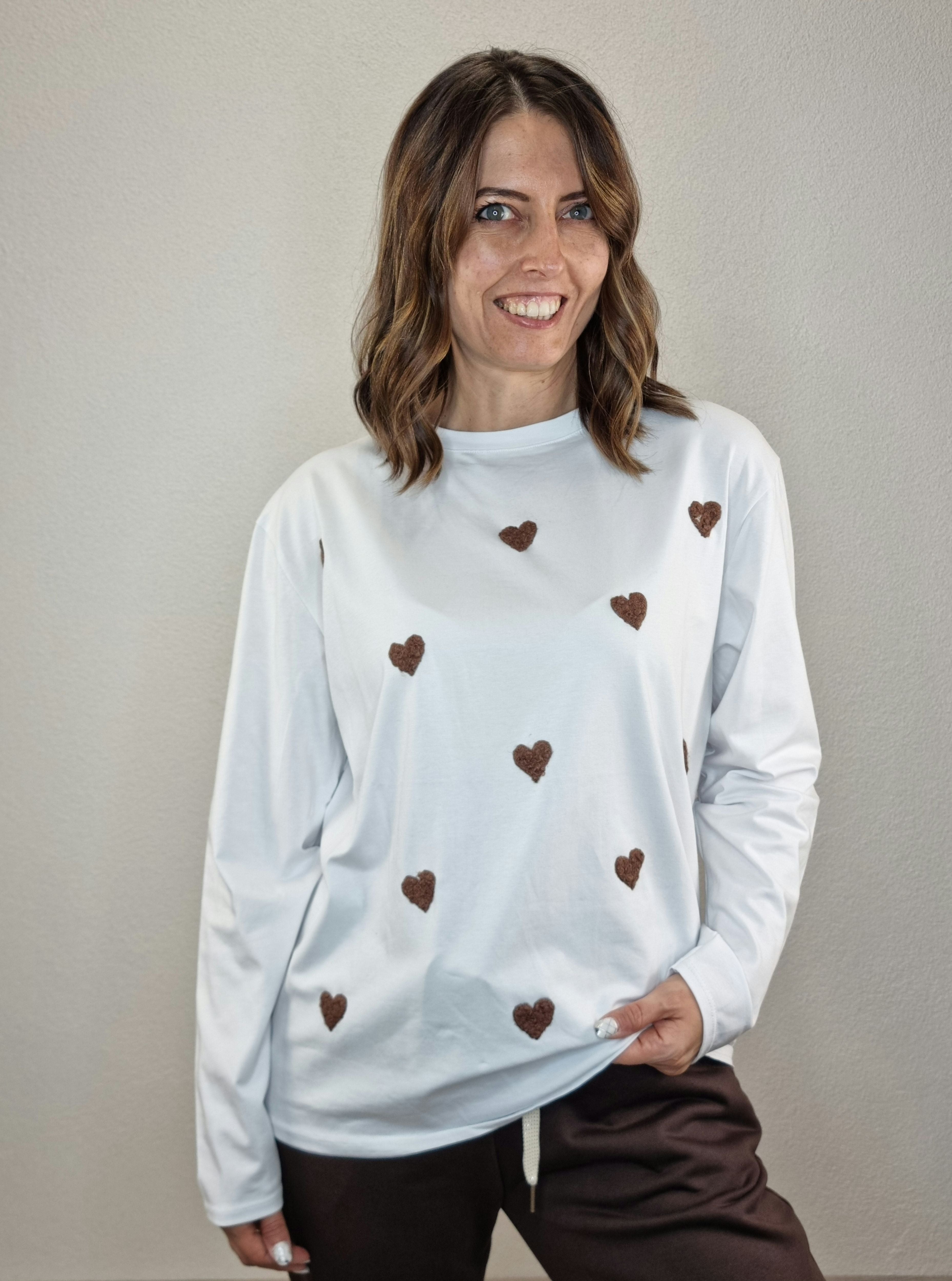 T-SHIRT CUORICINI BIANCA