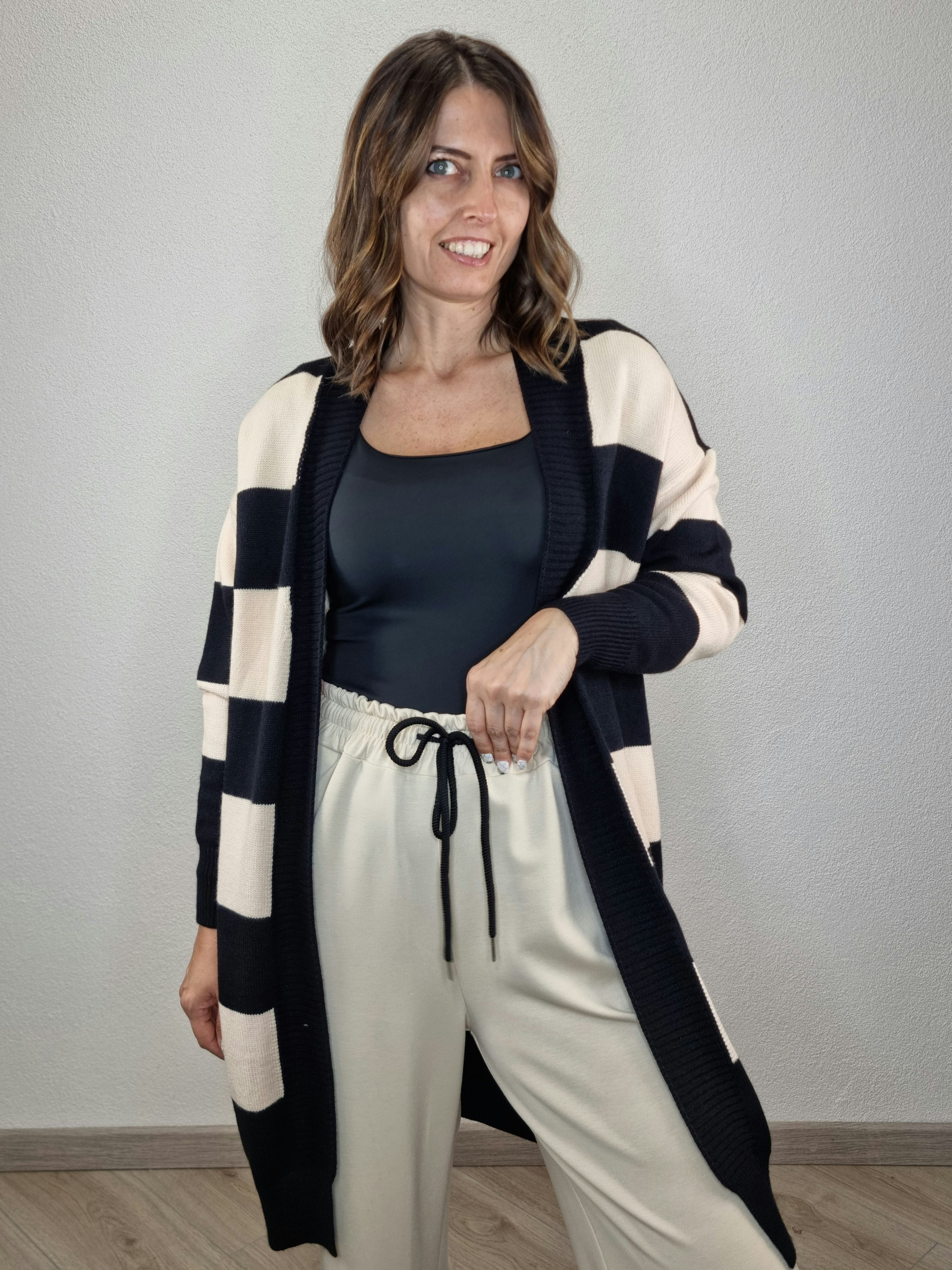 CARDIGAN RIGA NERA