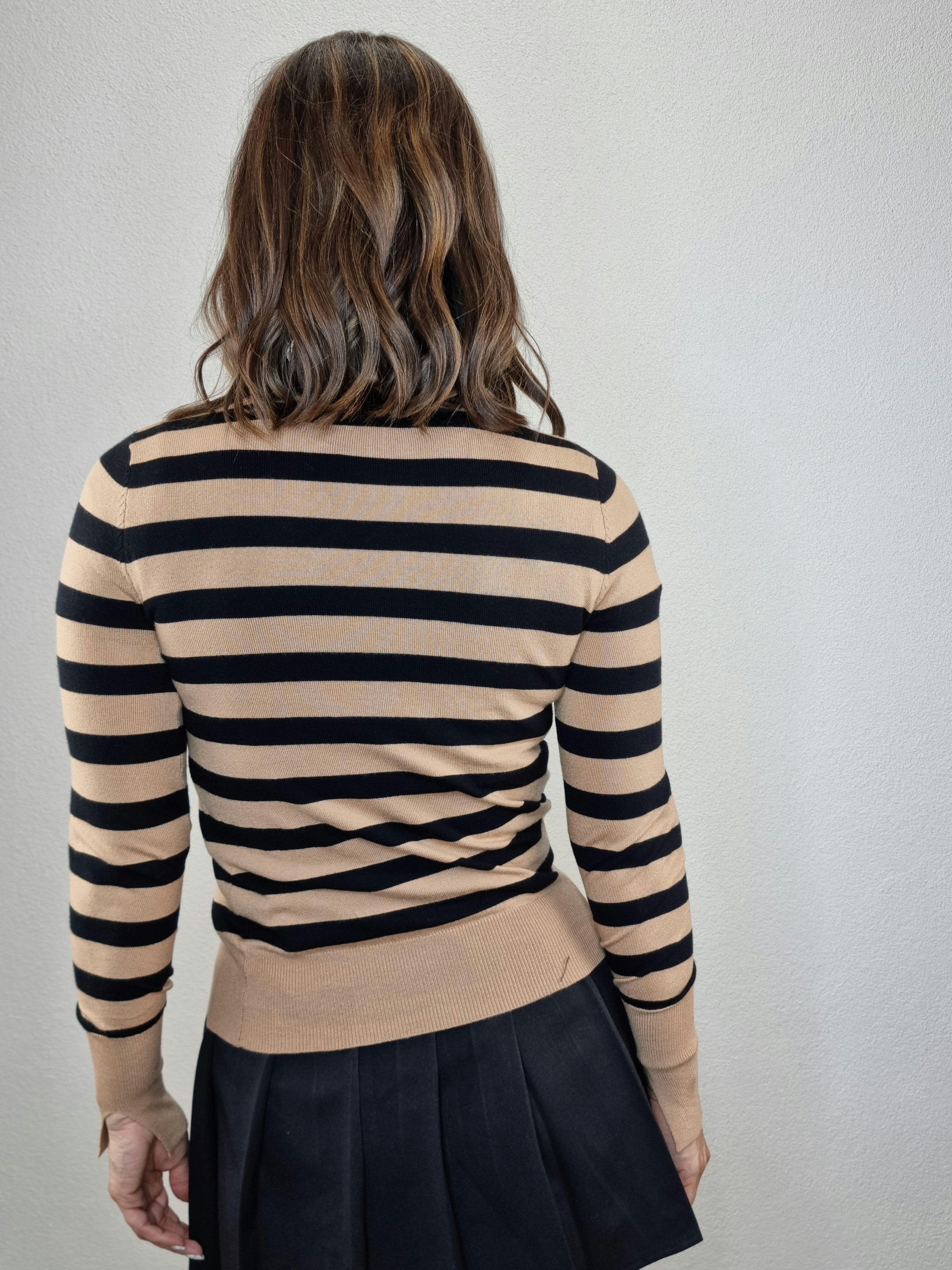 PULL RIGHE CAMMELLO