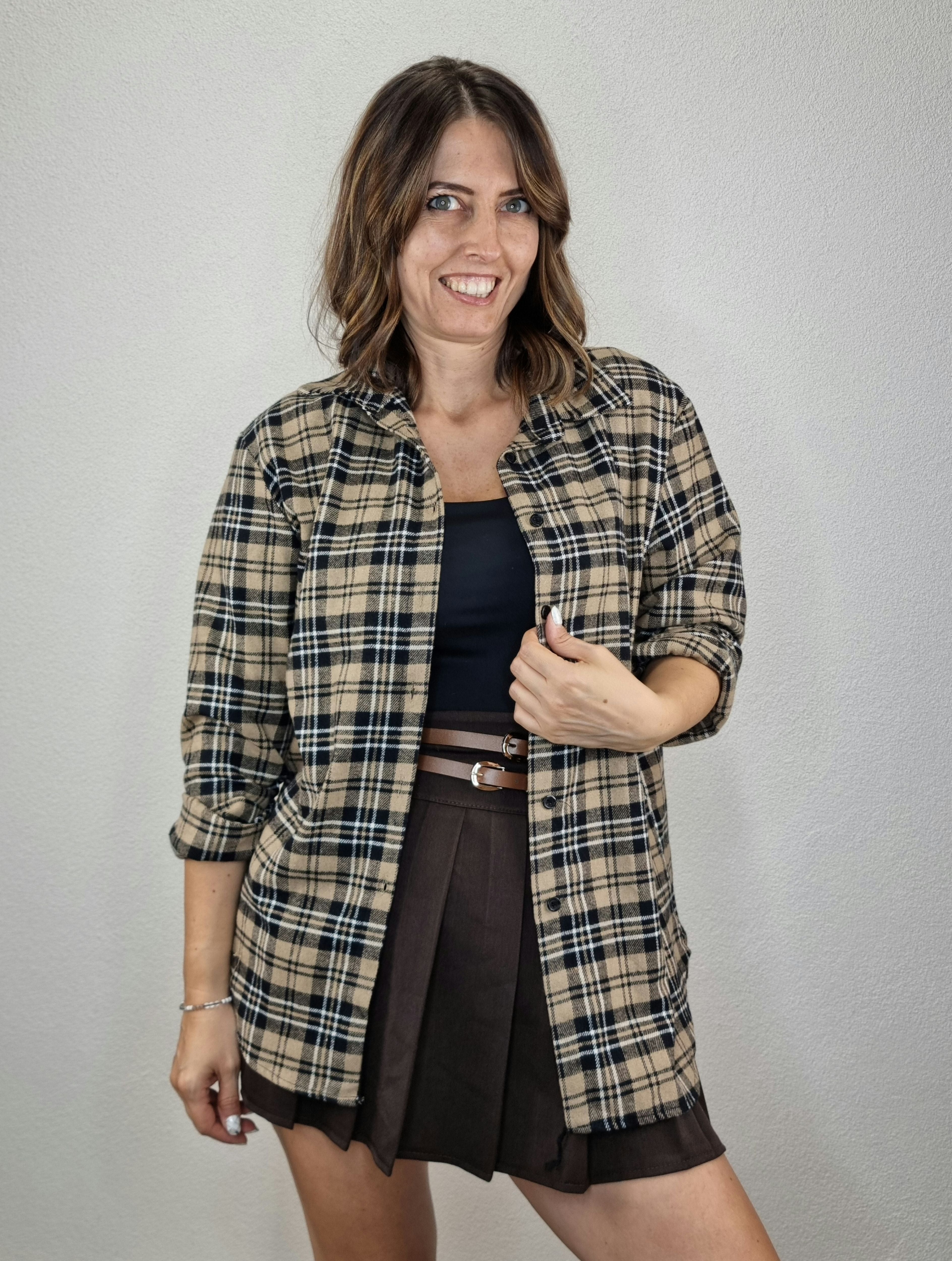 CAMICIA TARTAN BEIGE