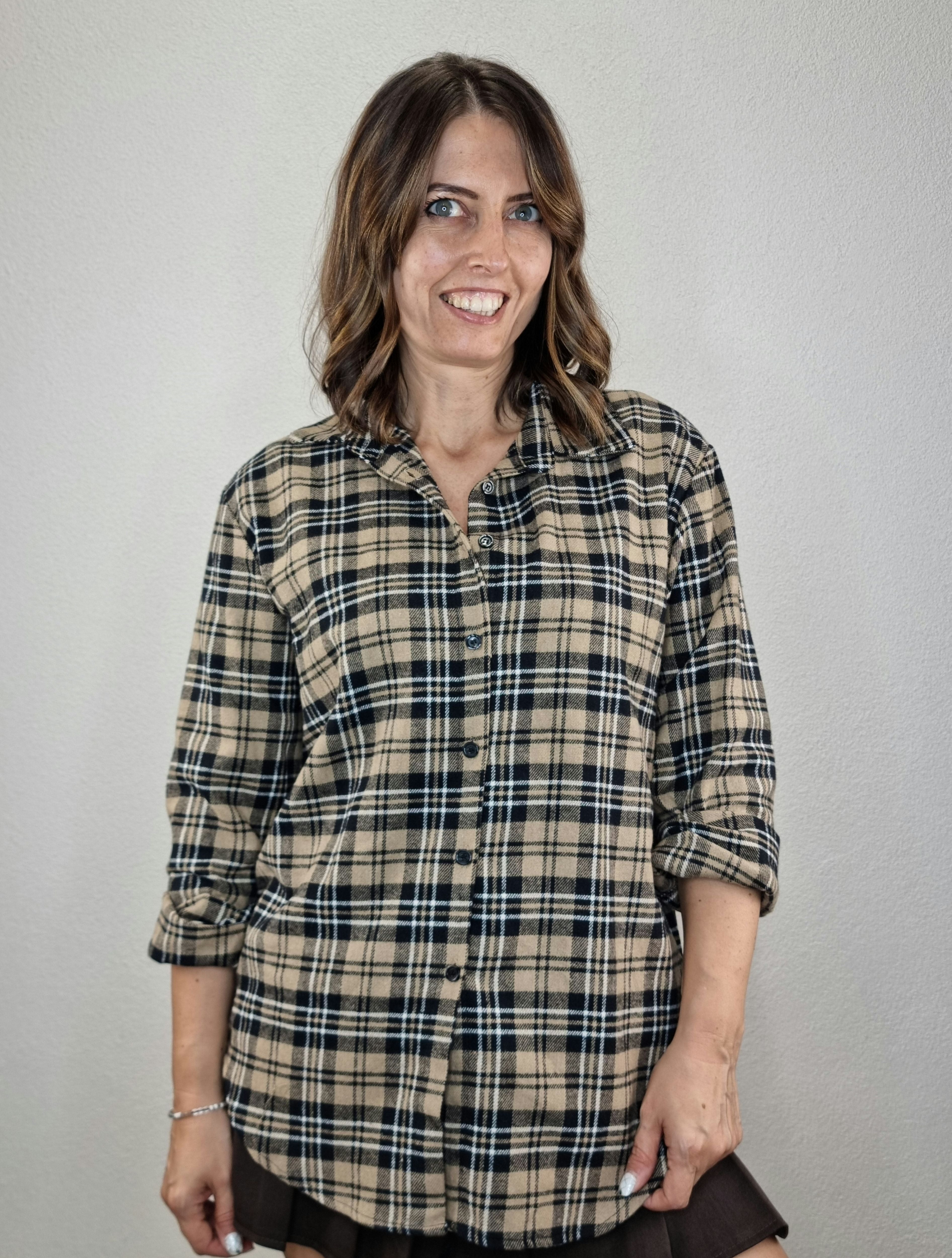CAMICIA TARTAN BEIGE