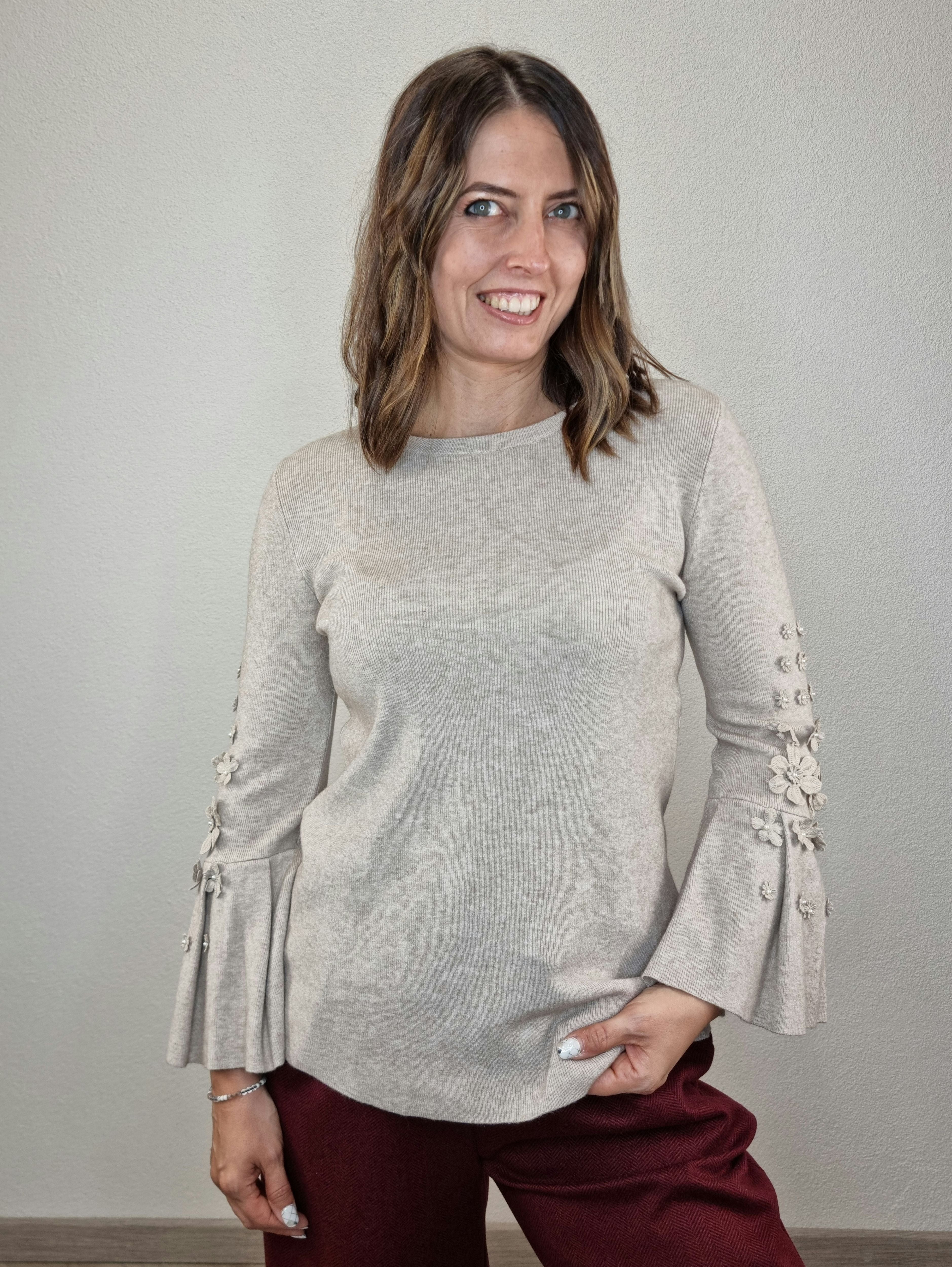 PULL FIORE BEIGE