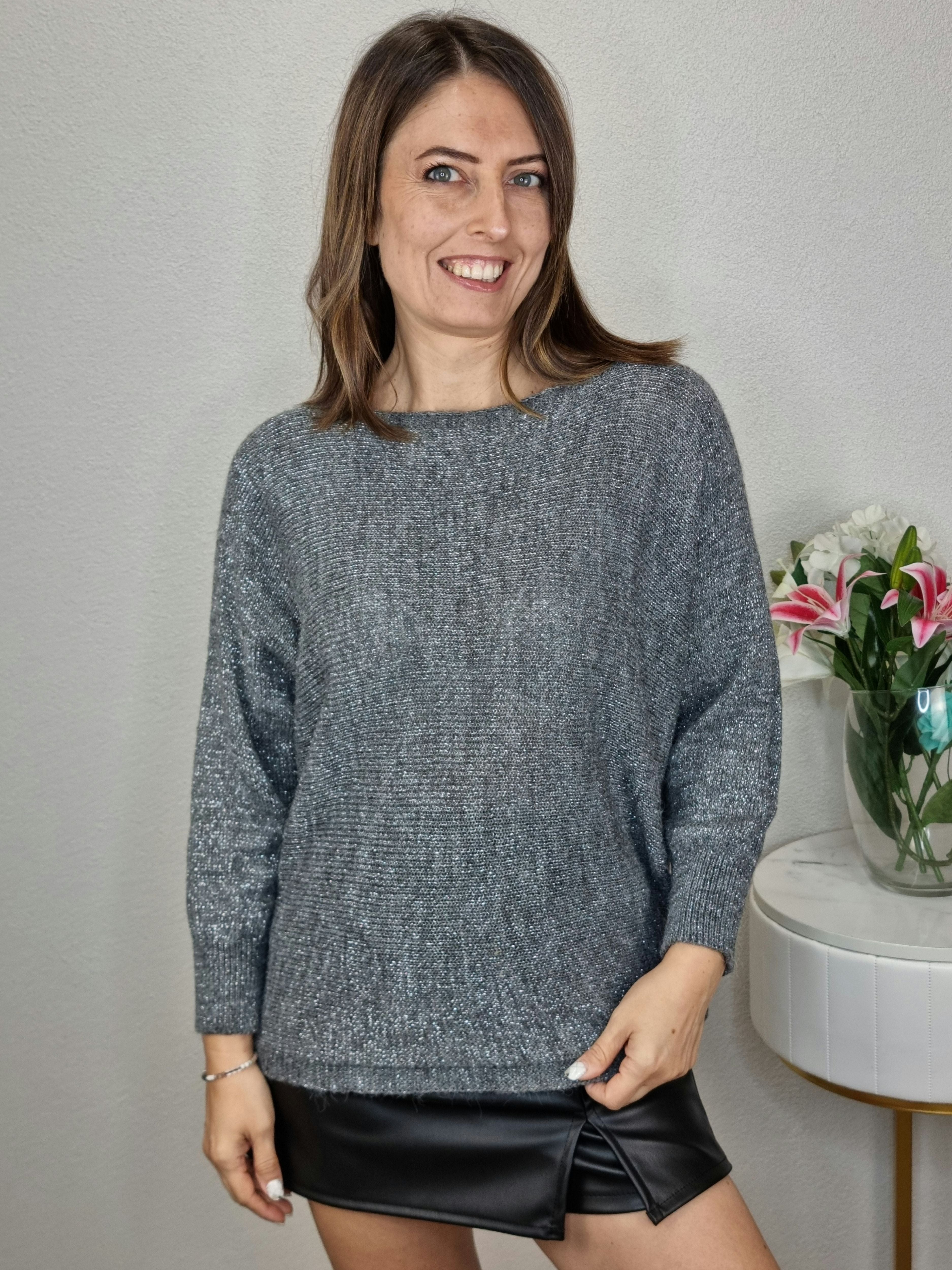 PULL LUREX GRIGIO