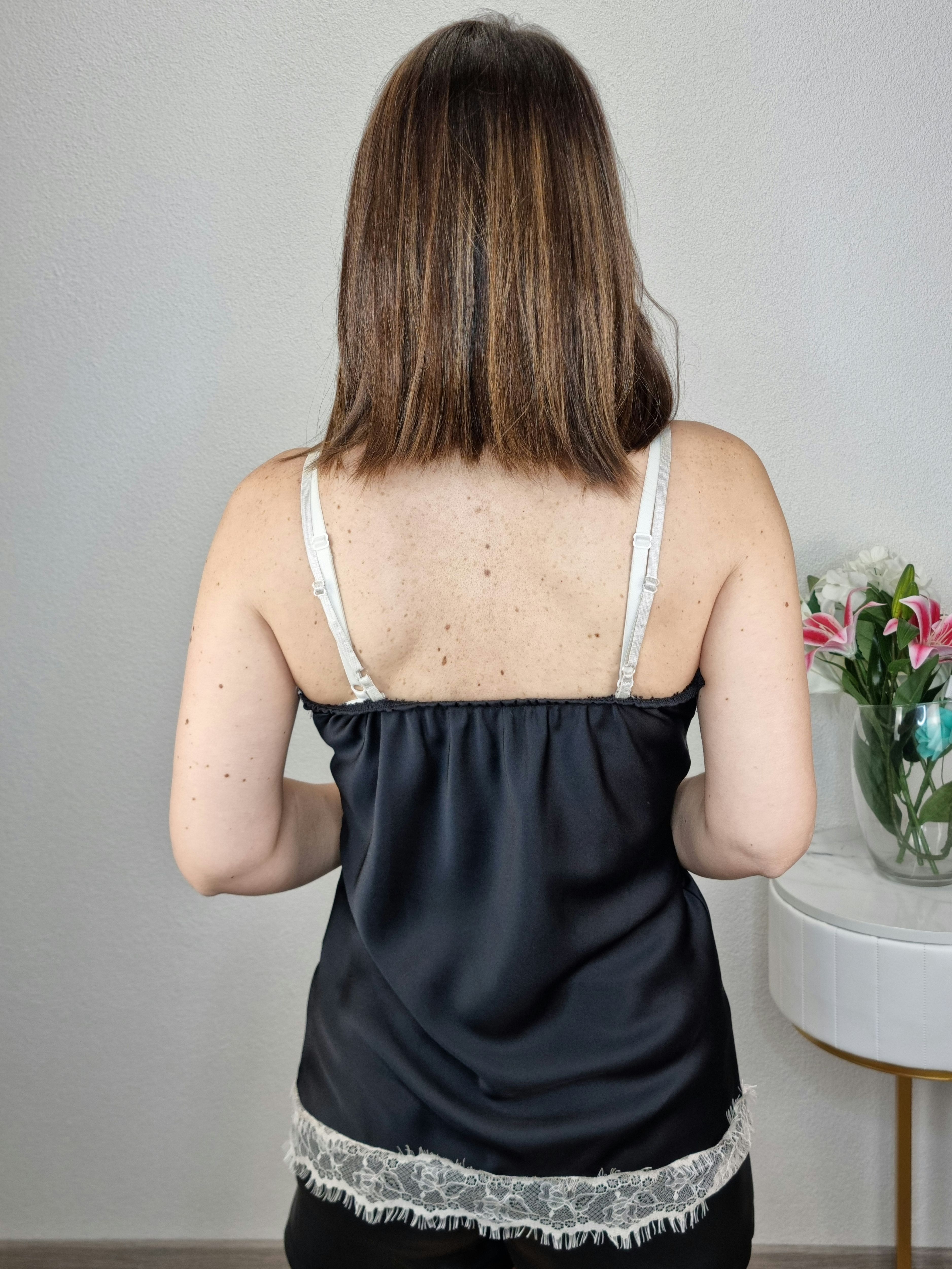 TOP SATIN NERO