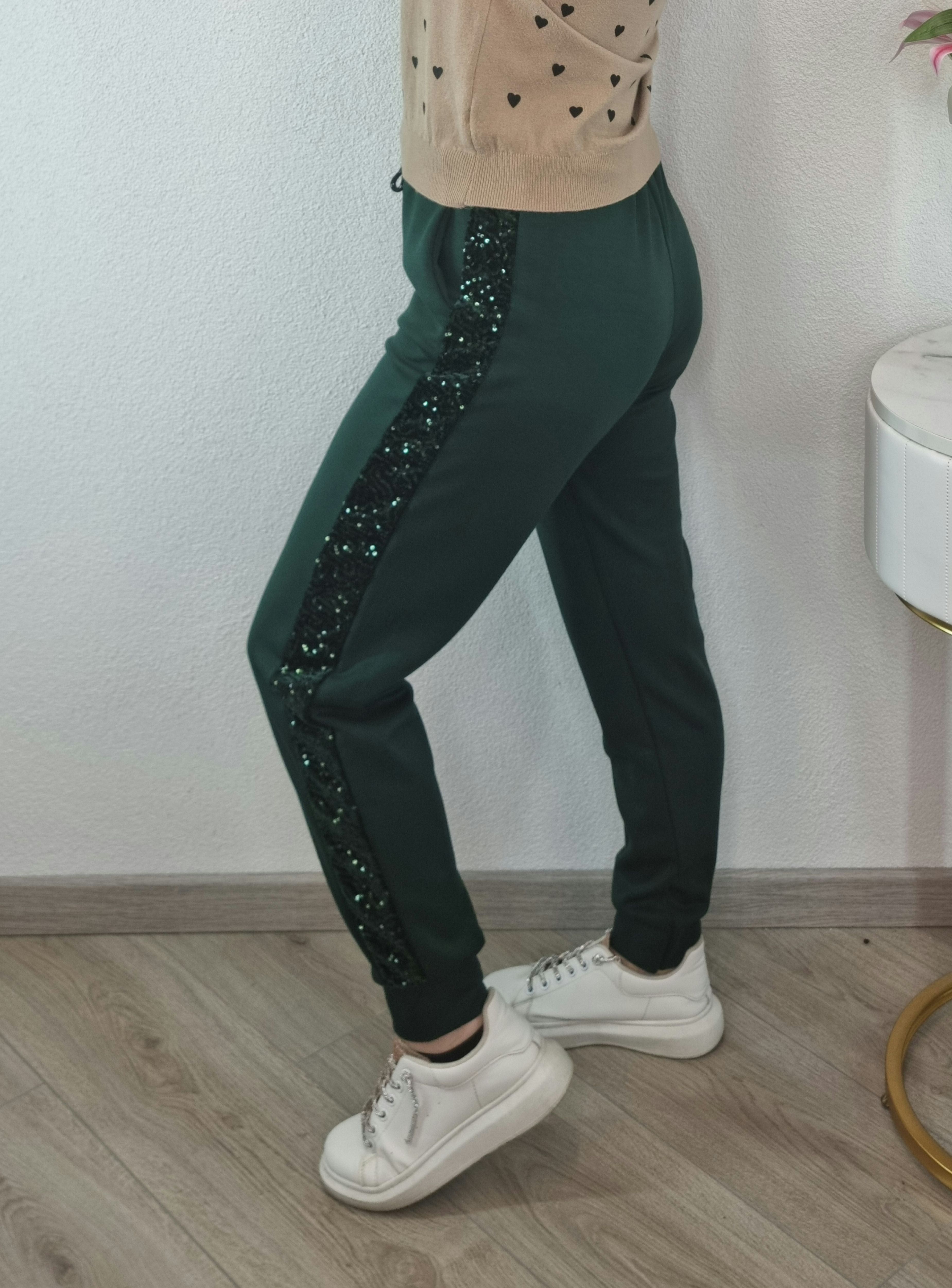 PANTALONE PAILETTES VERDE