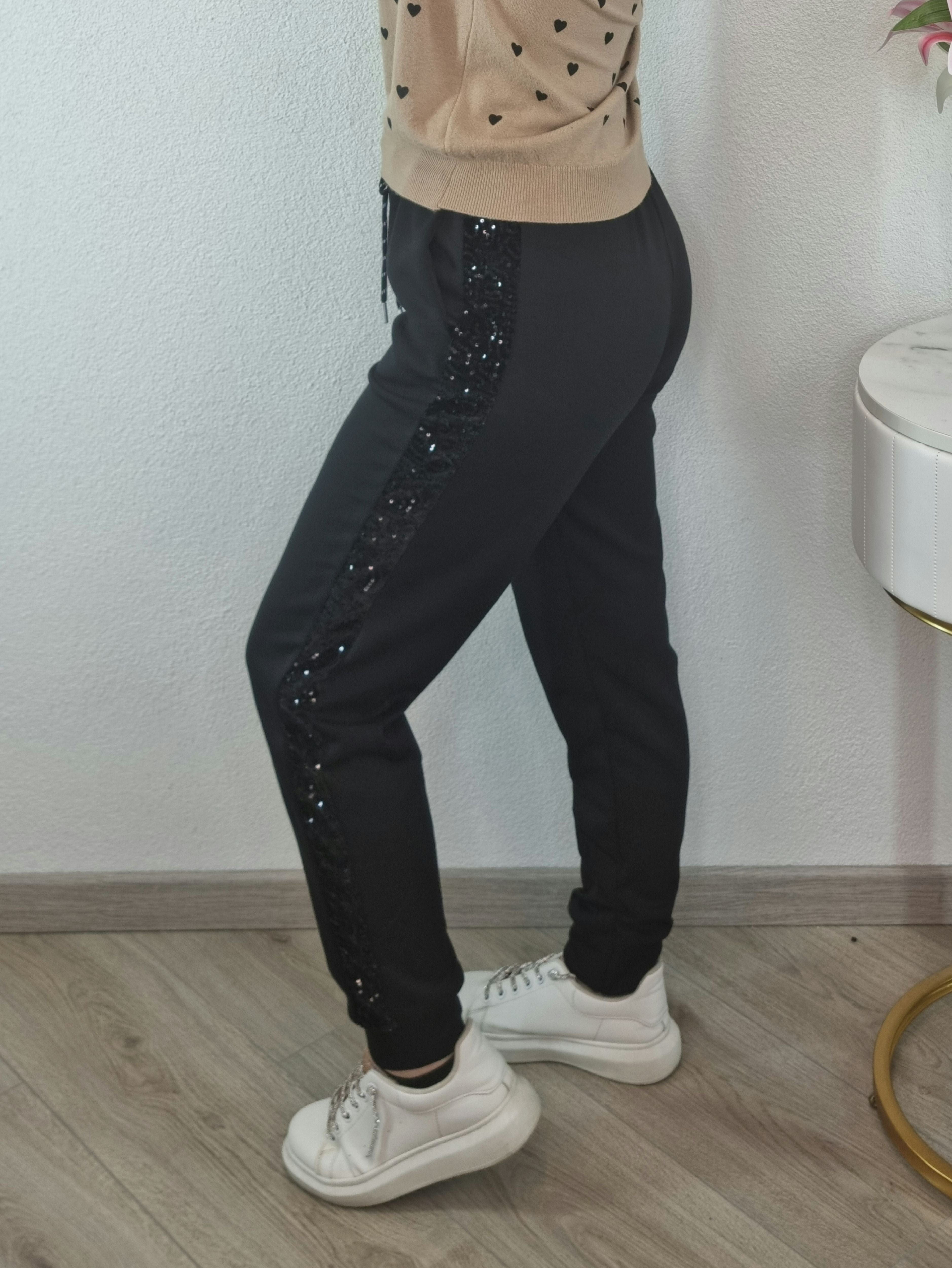 PANTALONE PAILETTES NERO