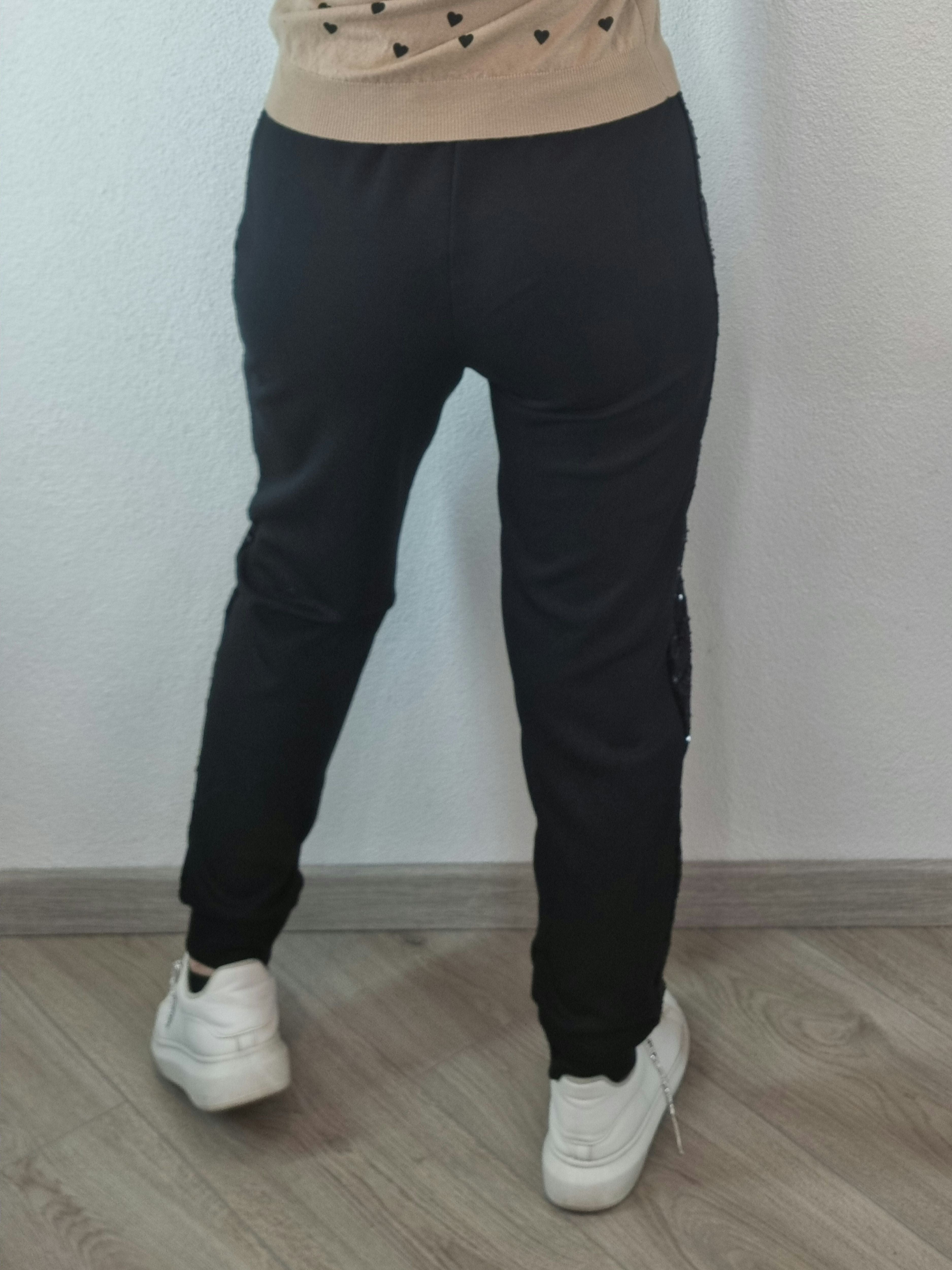 PANTALONE PAILETTES NERO