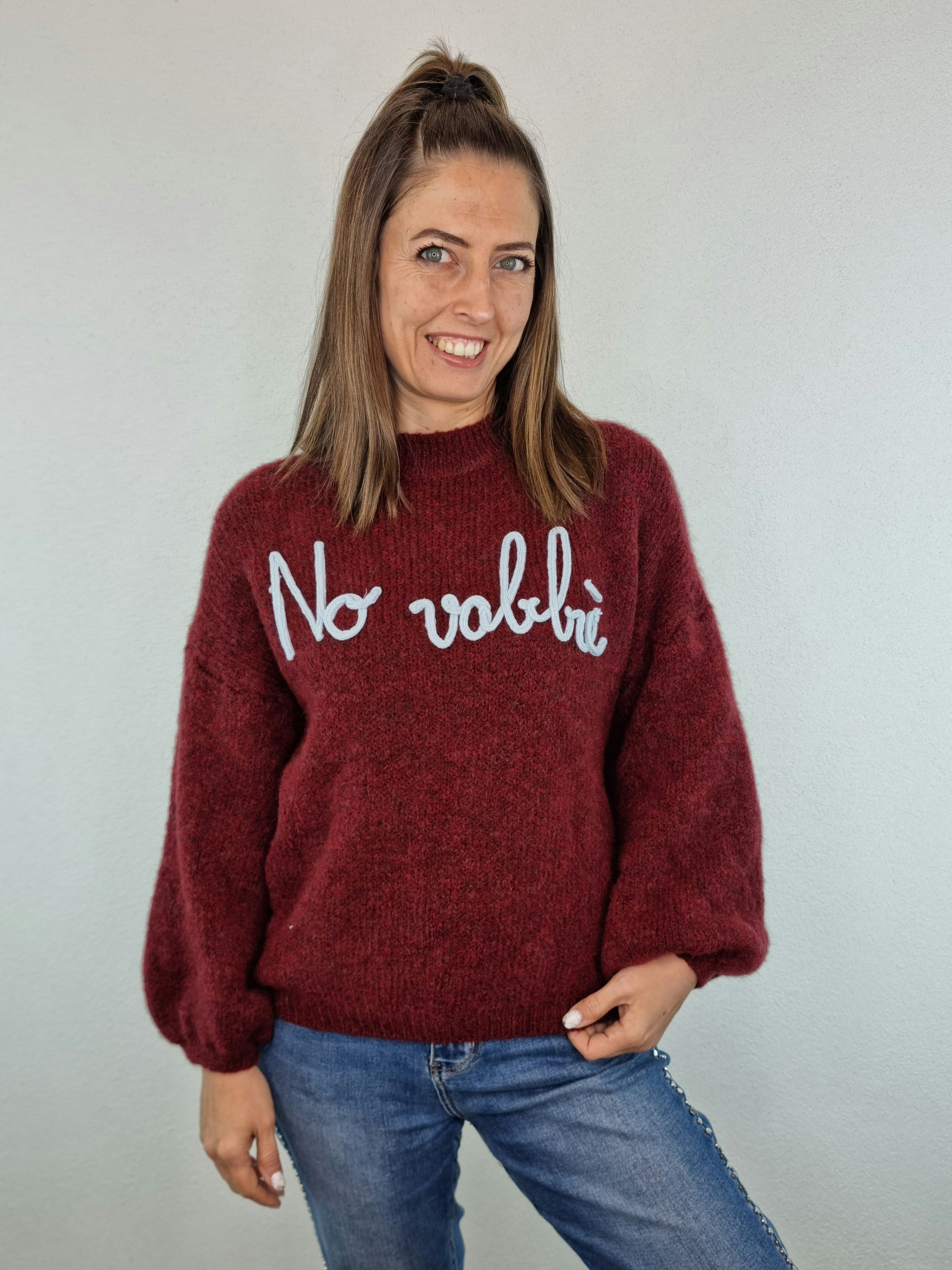 PULL NO VABBE' BORDEAUX