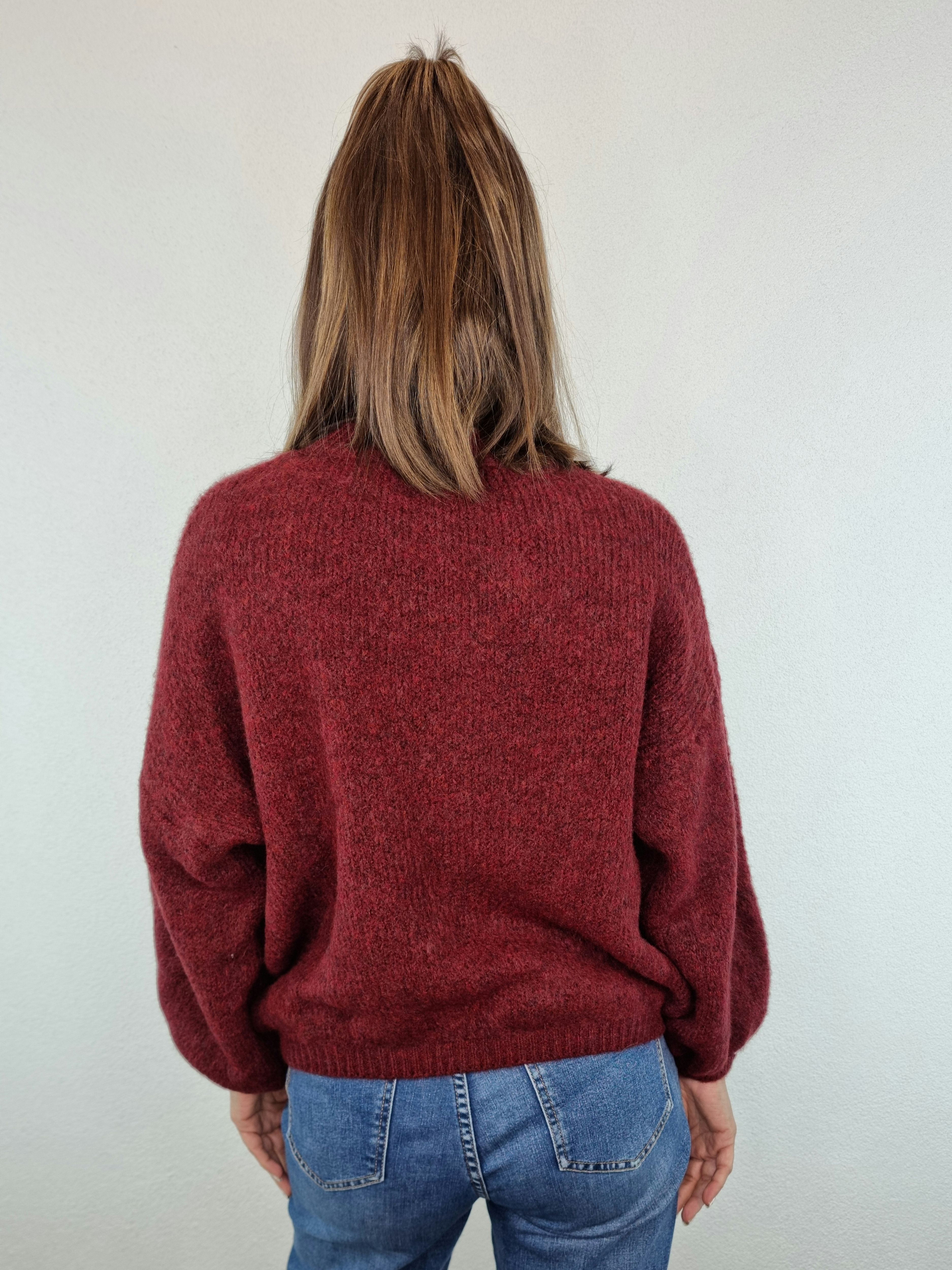 PULL NO VABBE' BORDEAUX