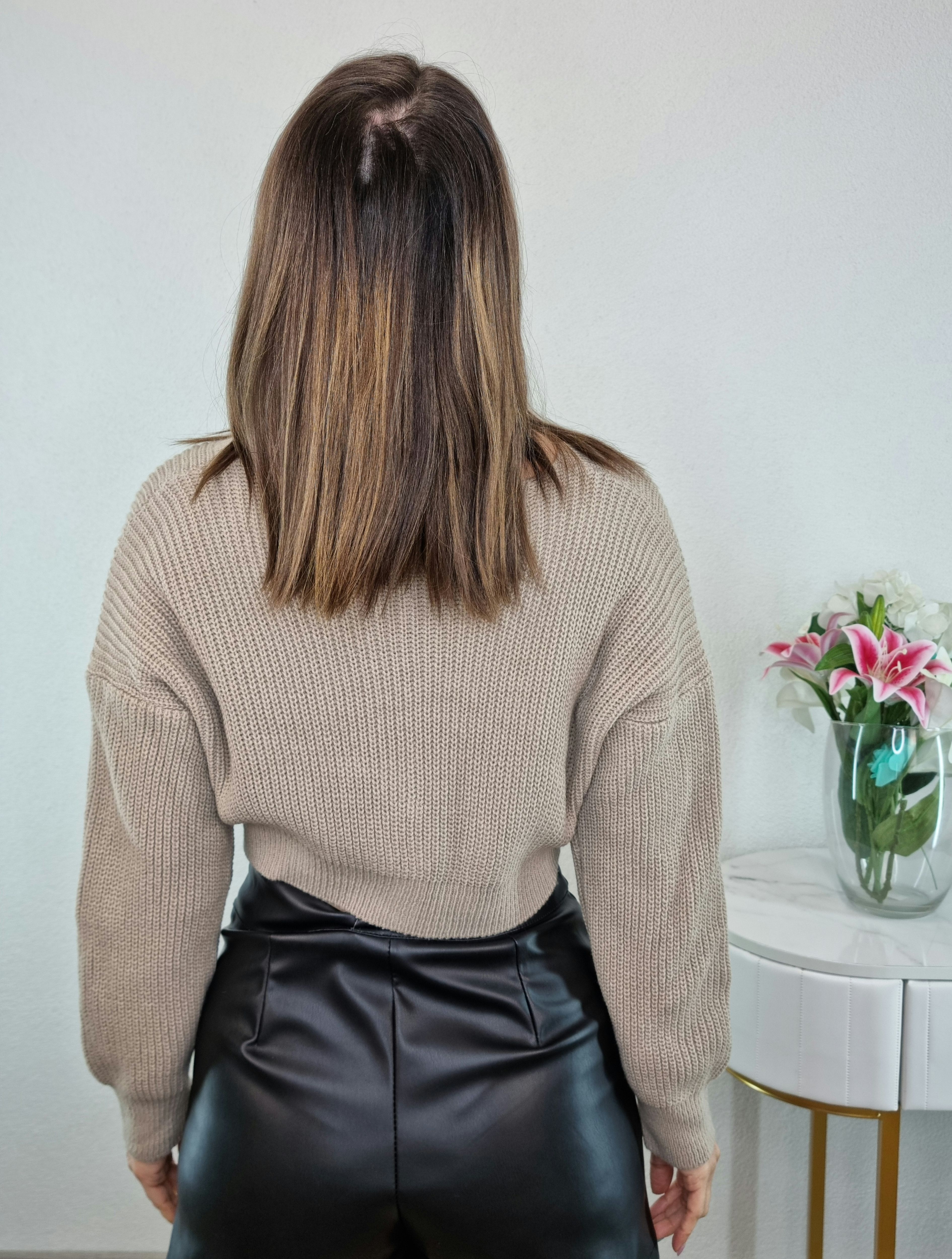 CARDIGAN CROP STELLA BEIGE