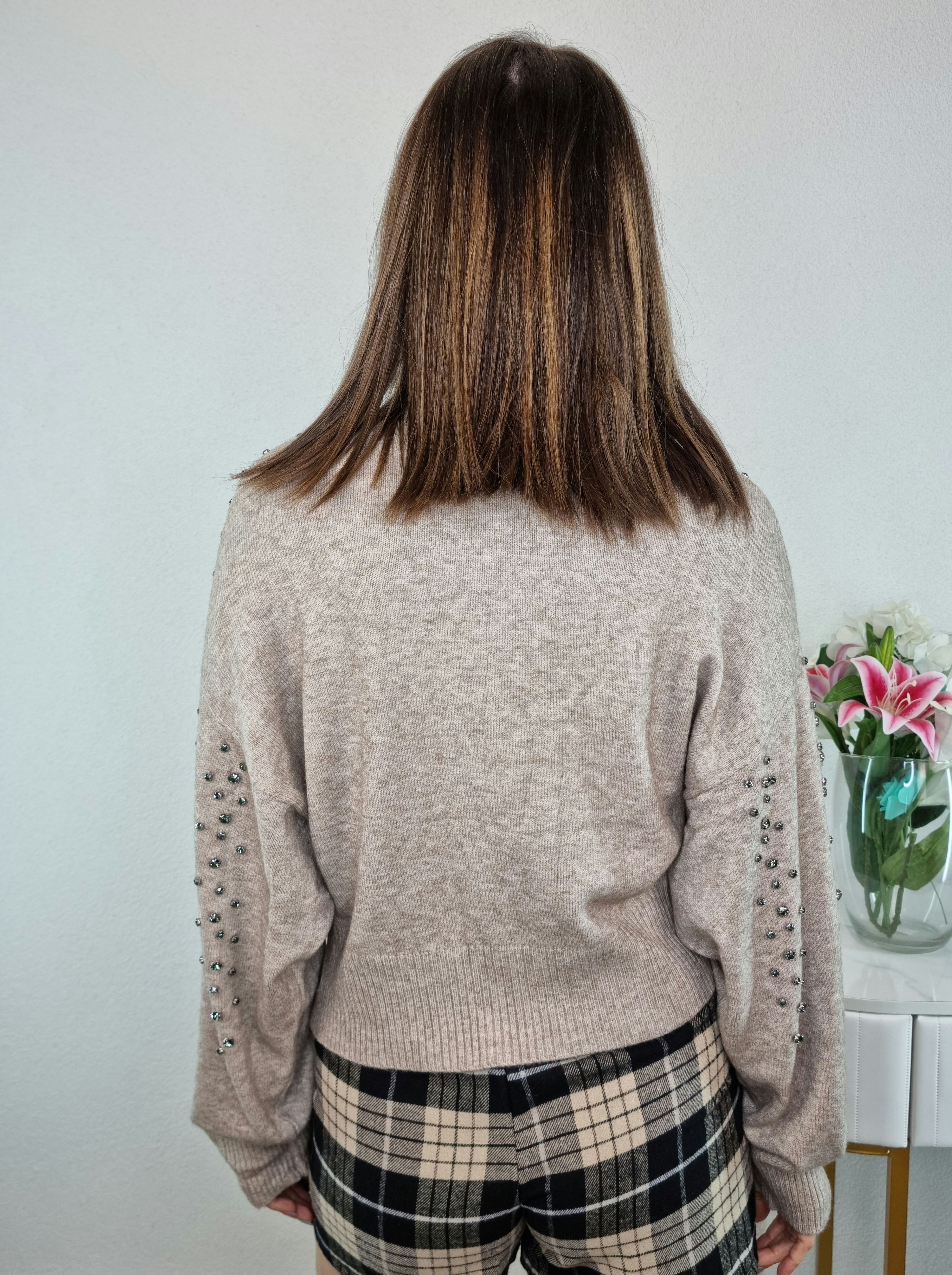 PULL STRASS BEIGE