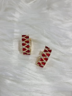 ORECCHINO STRASS ROSSO