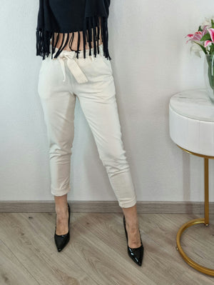 PANTALONE VELLUTO 1000 RIGHE PANNA