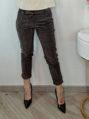PANTALONE VELLUTO 1000 RIGHE MORO