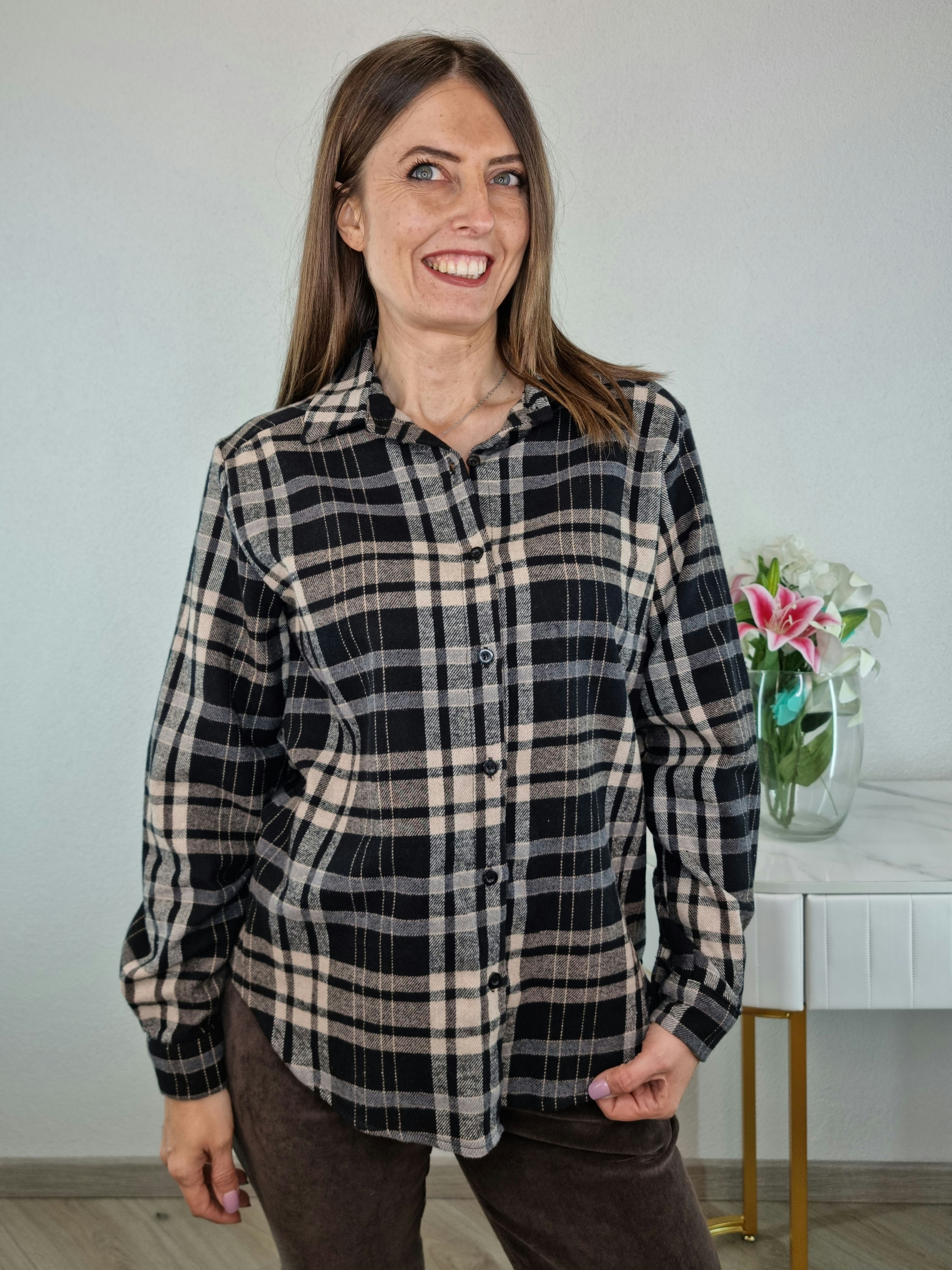 CAMICIA TARTAN NERA