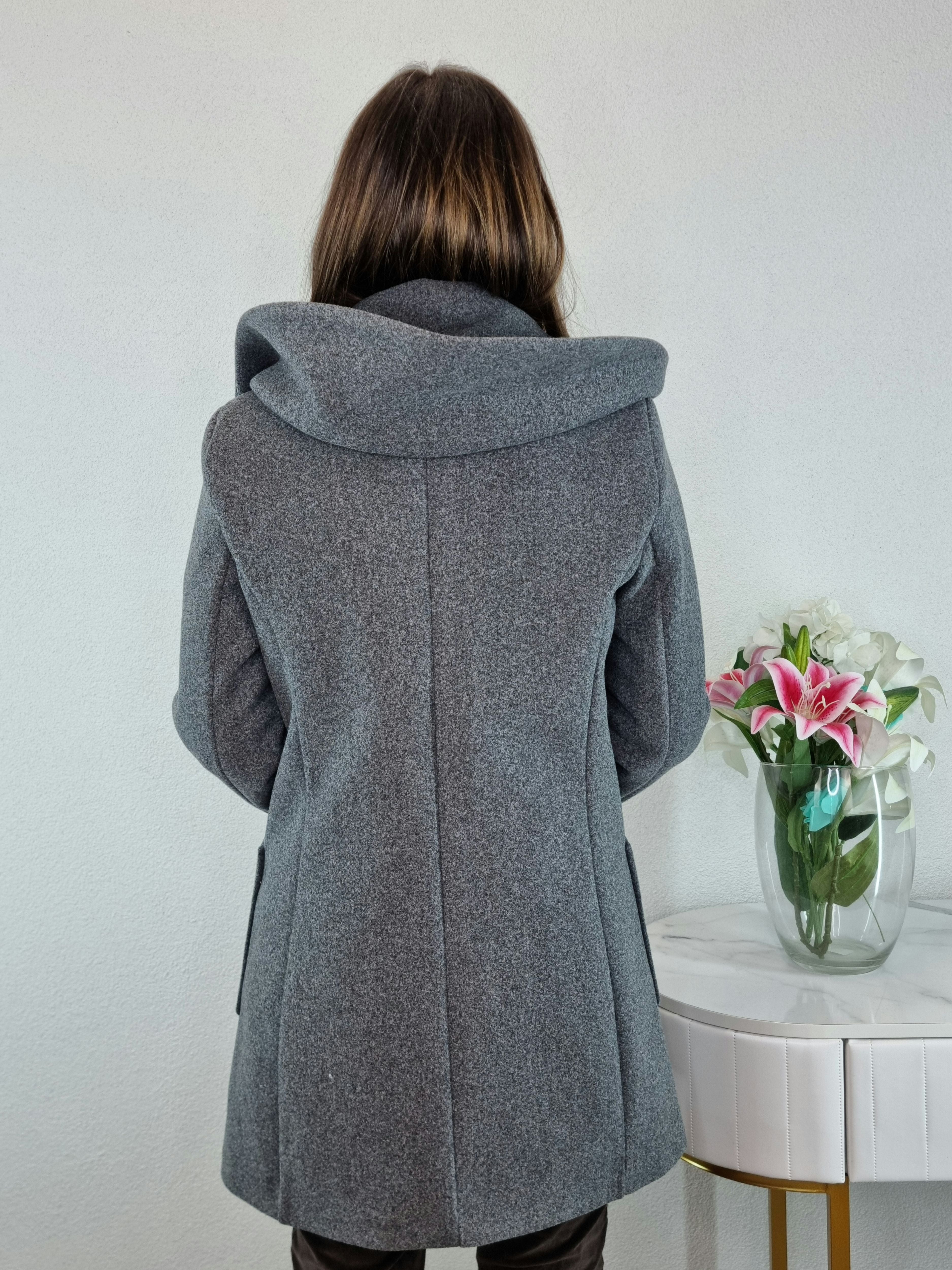 CAPPOTTO ZIP GRIGIO